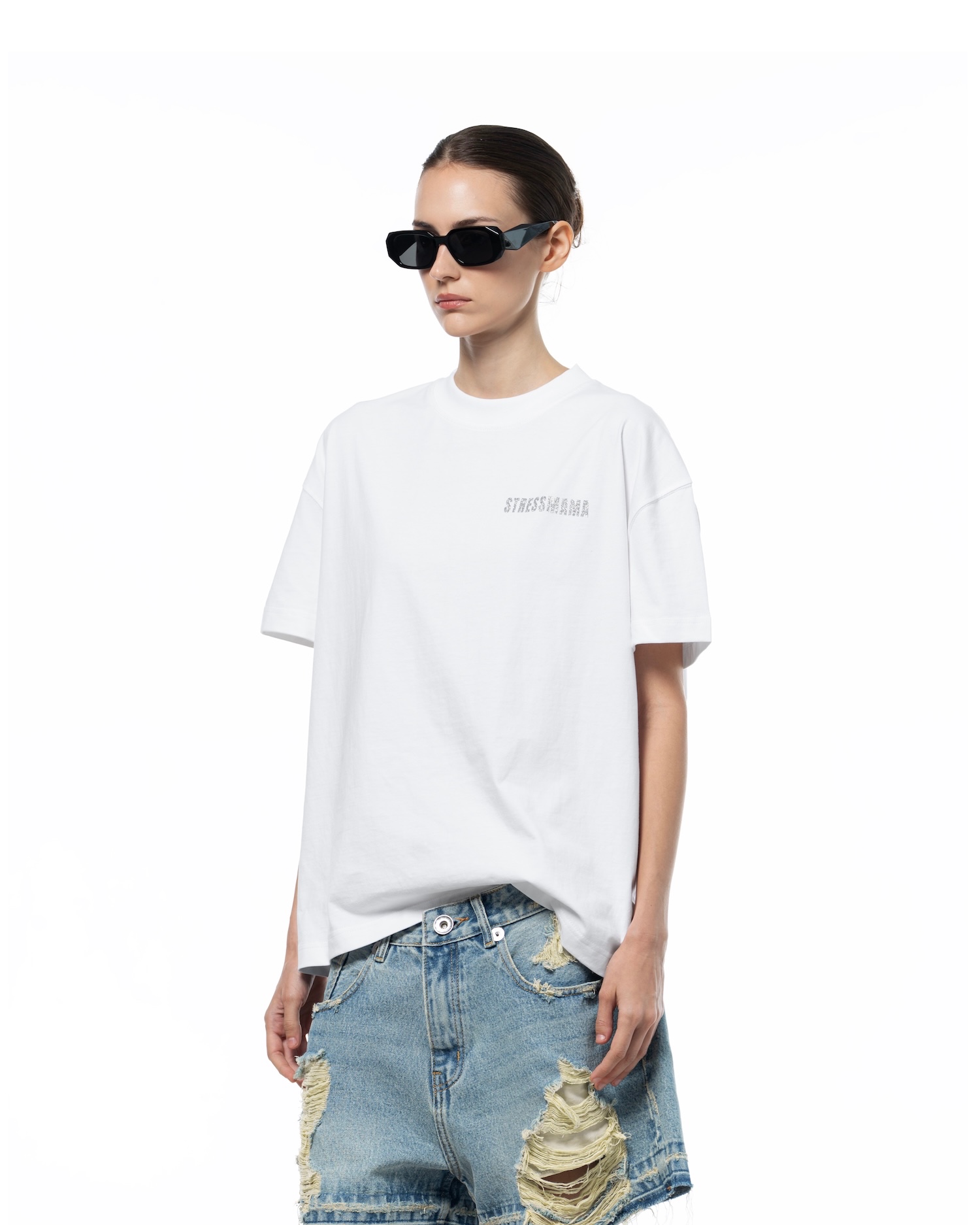 SSMA GLITTER T-SHIRT - WHITE