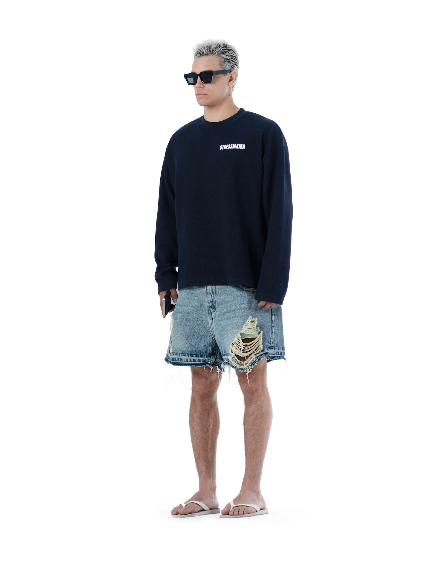 SS26 WAFFLE LONGSLEEVE - DARK BLUE