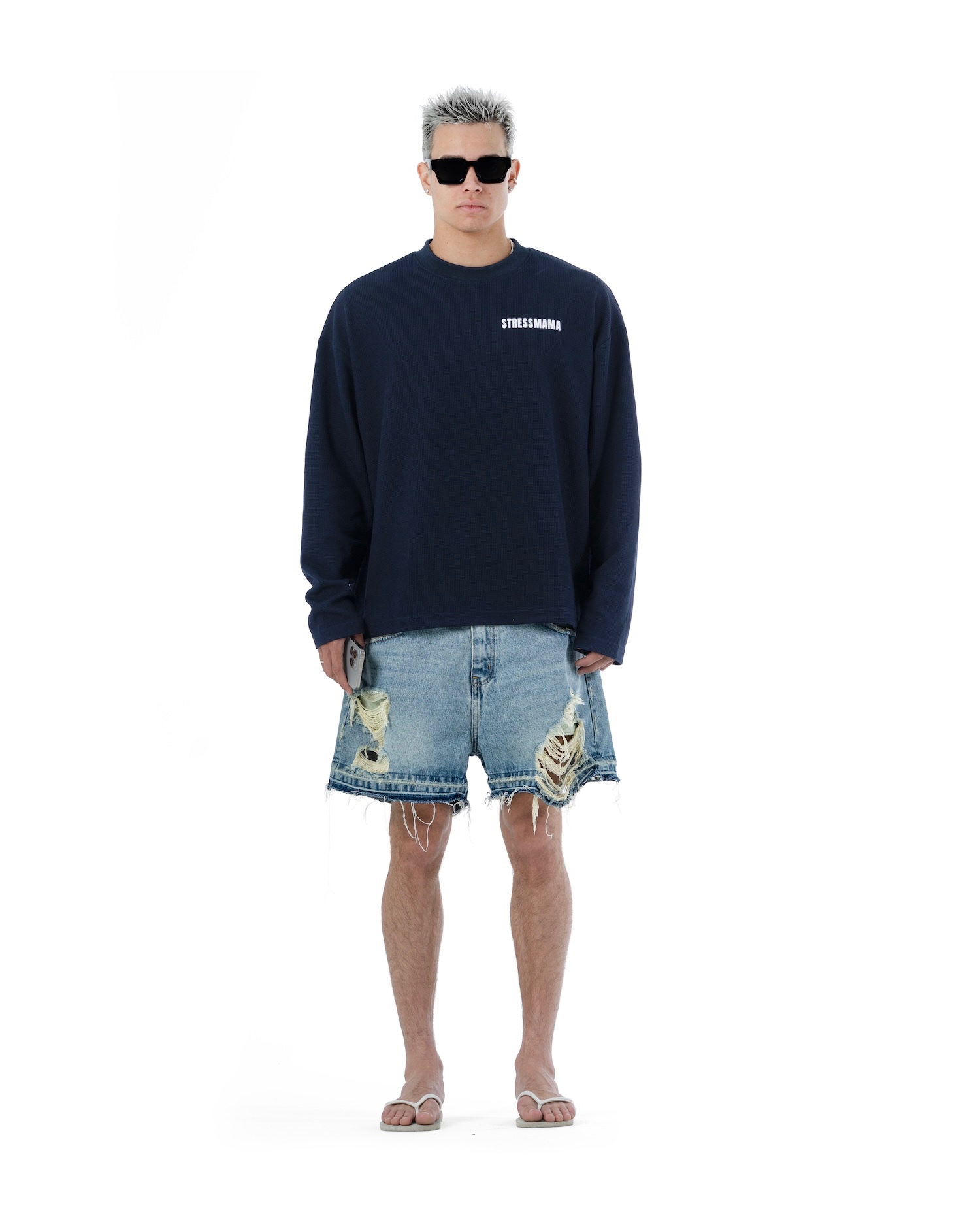 SS26 WAFFLE LONGSLEEVE - DARK BLUE