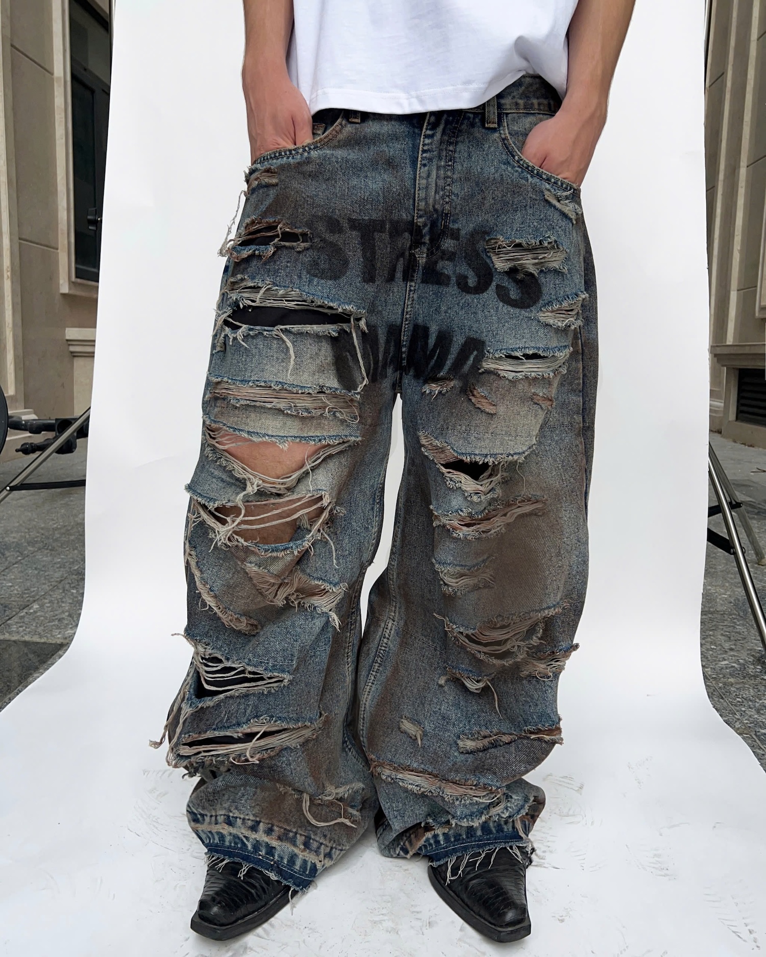 HOLIDAY24 DESTROYED JEANS - BLUE