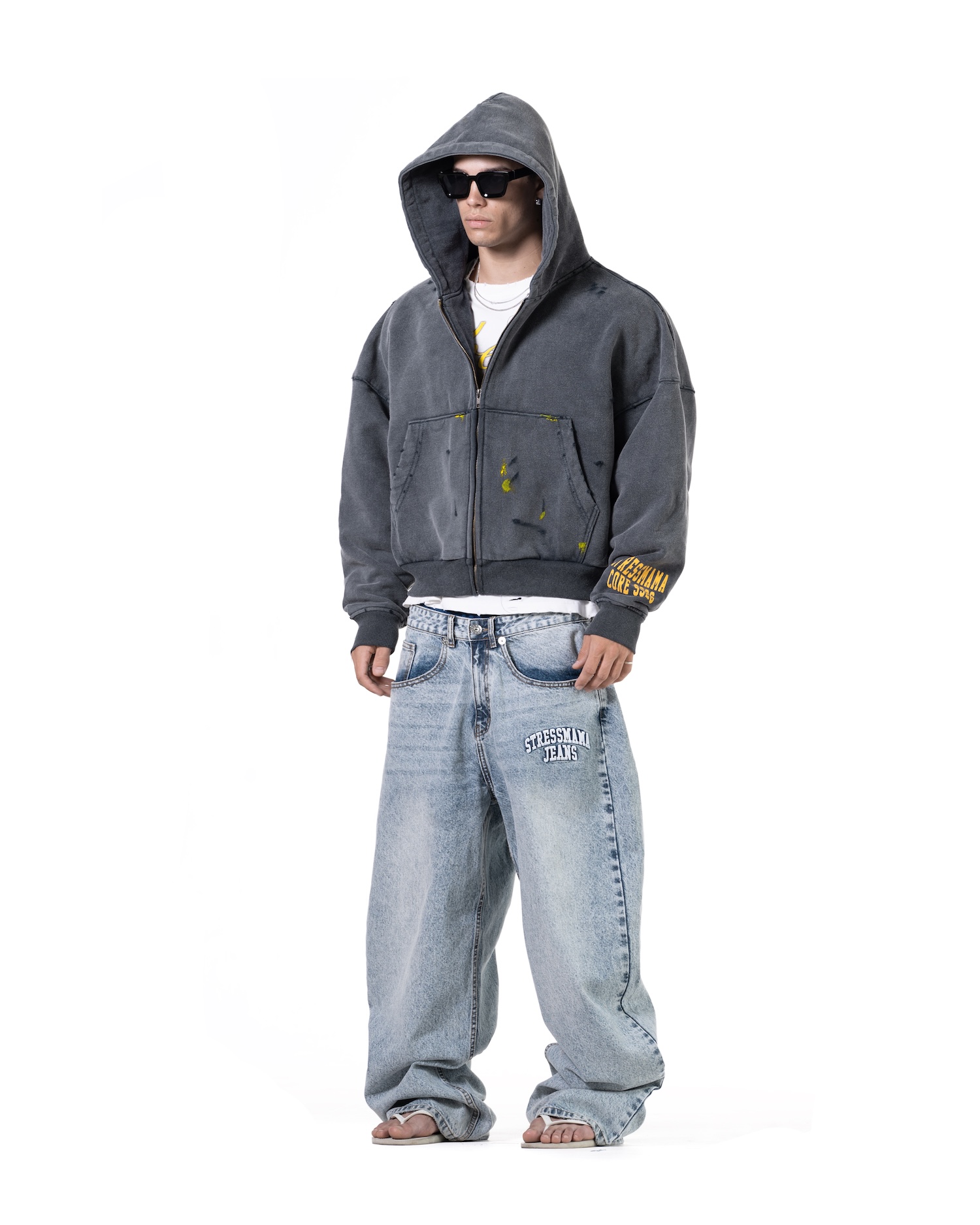 SS26 CORE V2 ZIP HOODIE - DARK BLUE