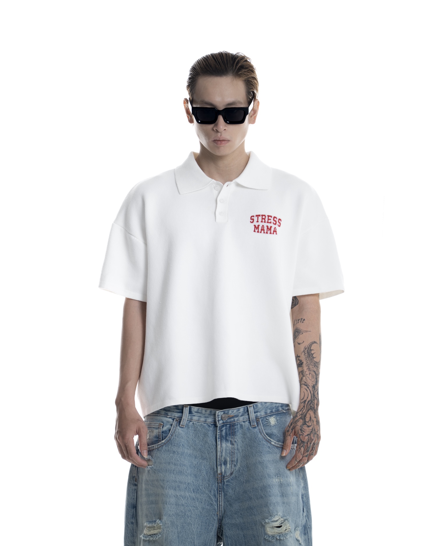 SS26 KNIT POLO - WHITE