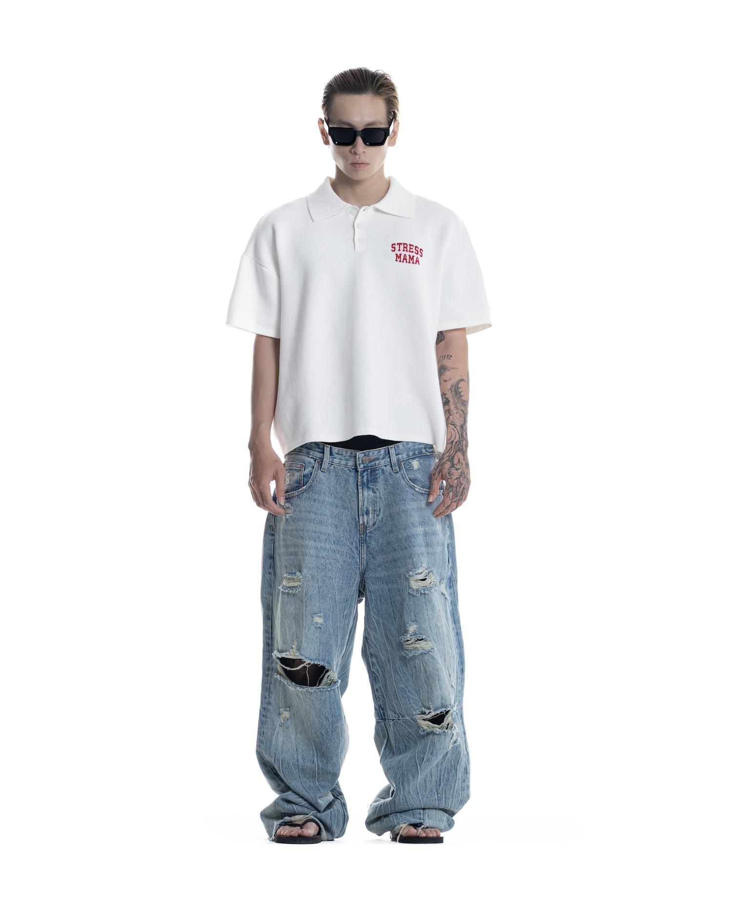 SS26 KNIT POLO - WHITE