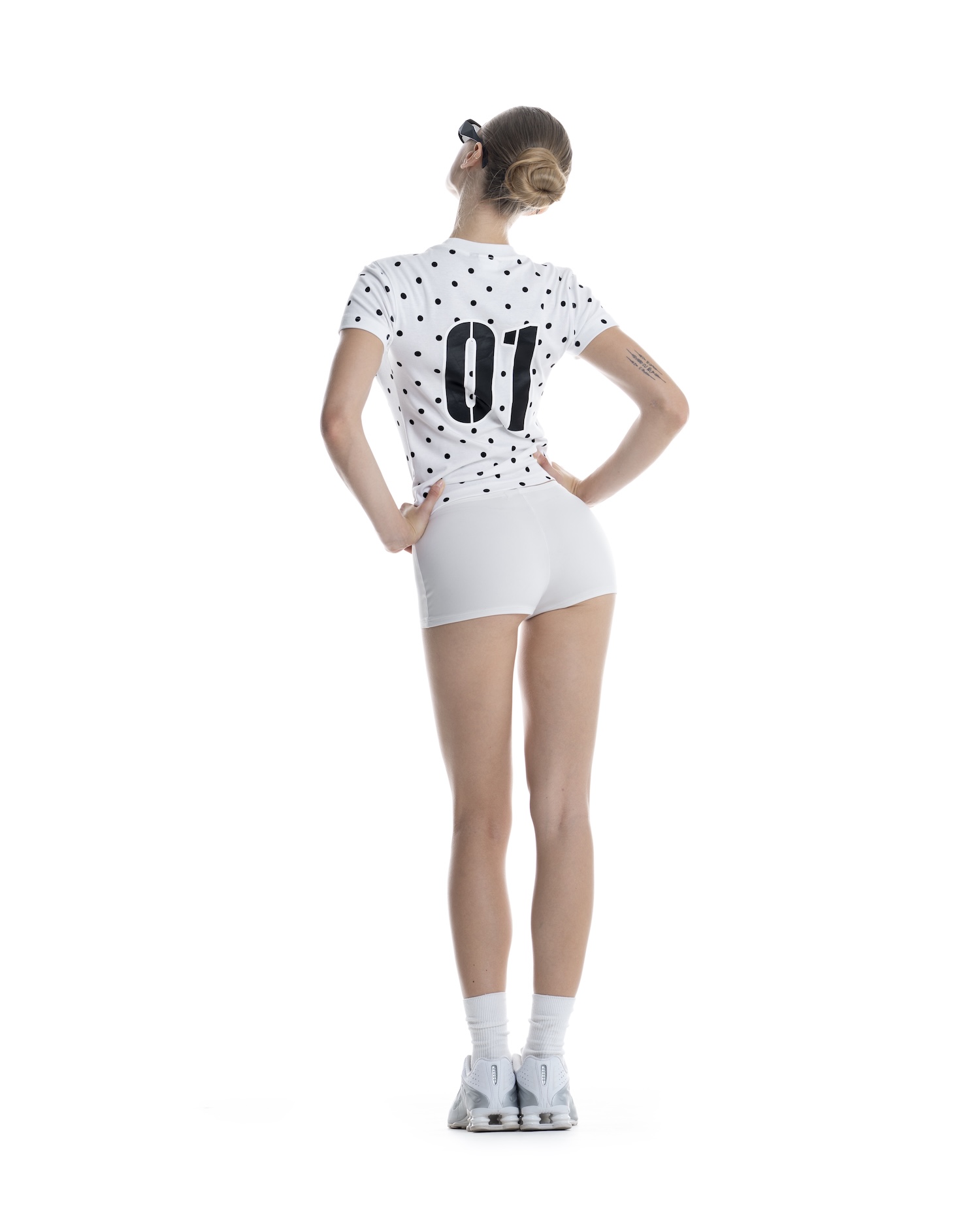 SSMA 01 POLKA DOT SMART FIT T-SHIRT - WHITE