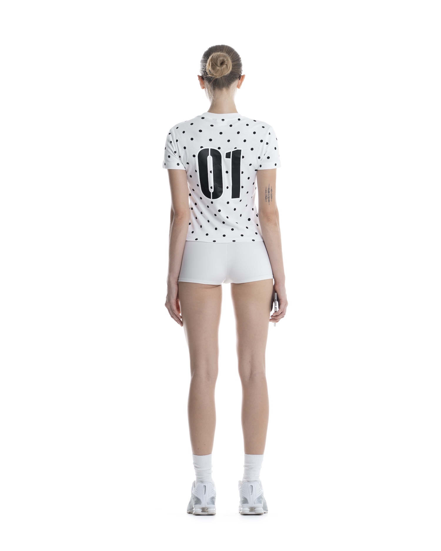 SSMA 01 POLKA DOT SMART FIT T-SHIRT - WHITE