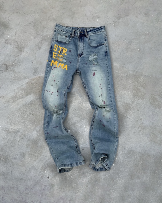SSMA ART SPACE FLARED JEANS - BLUE
