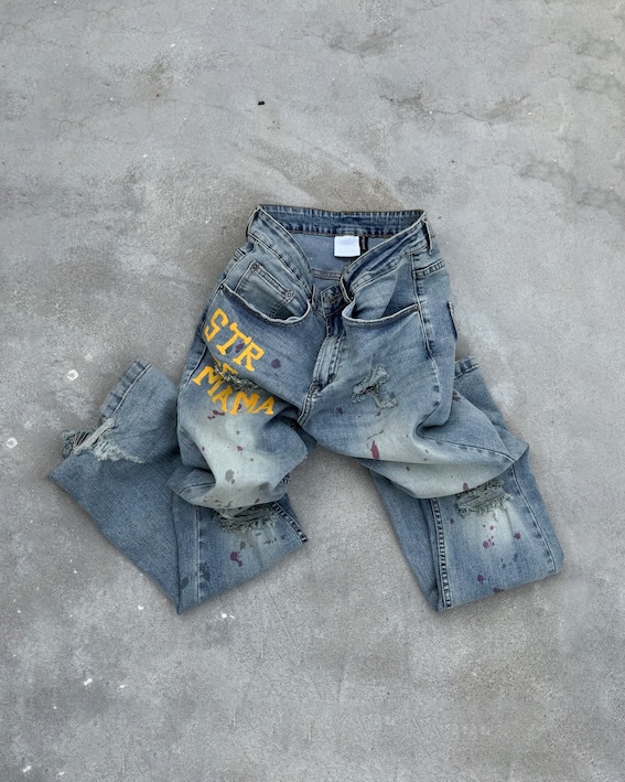 SSMA ART SPACE FLARED JEANS - BLUE