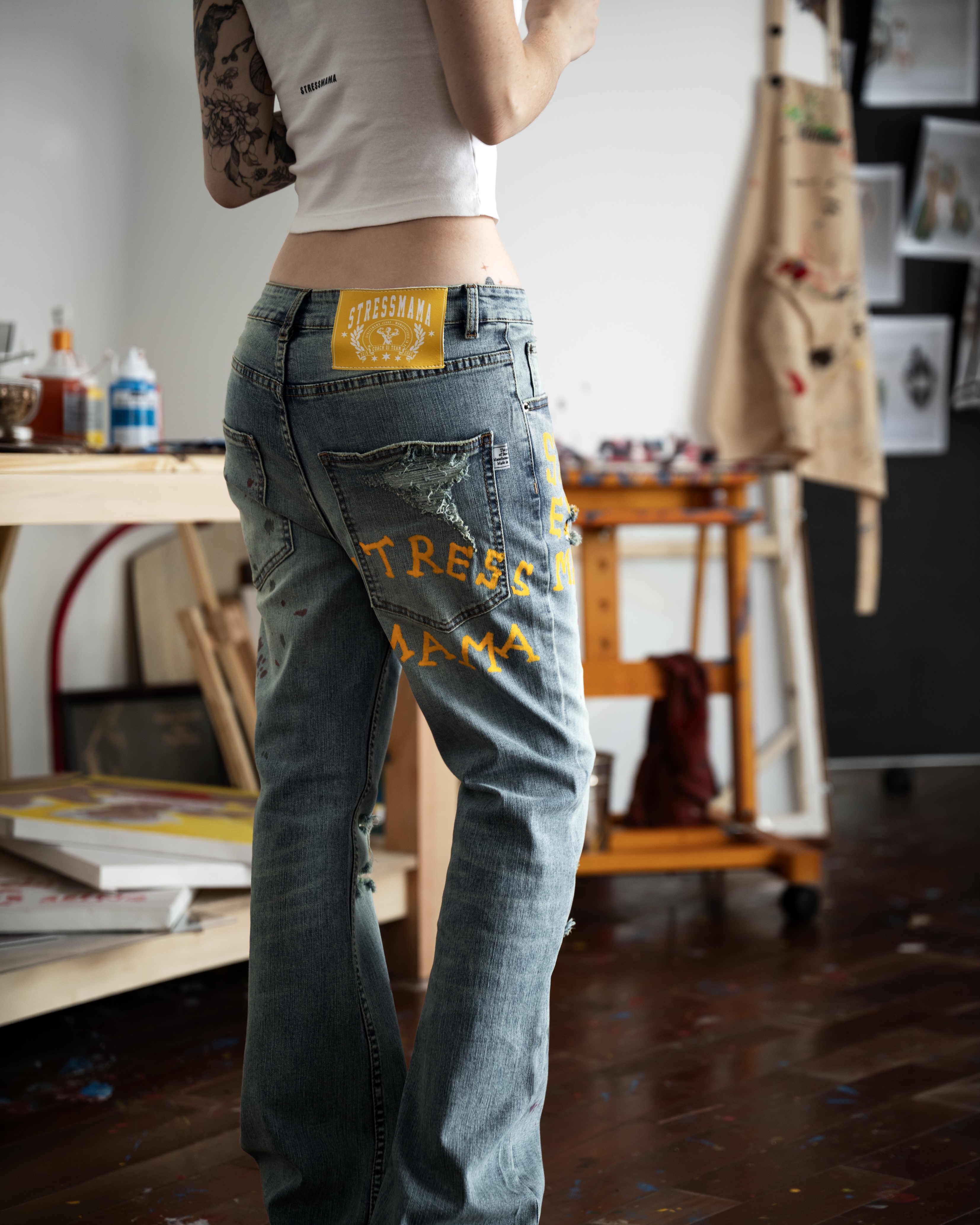 SSMA ART SPACE FLARED JEANS - BLUE