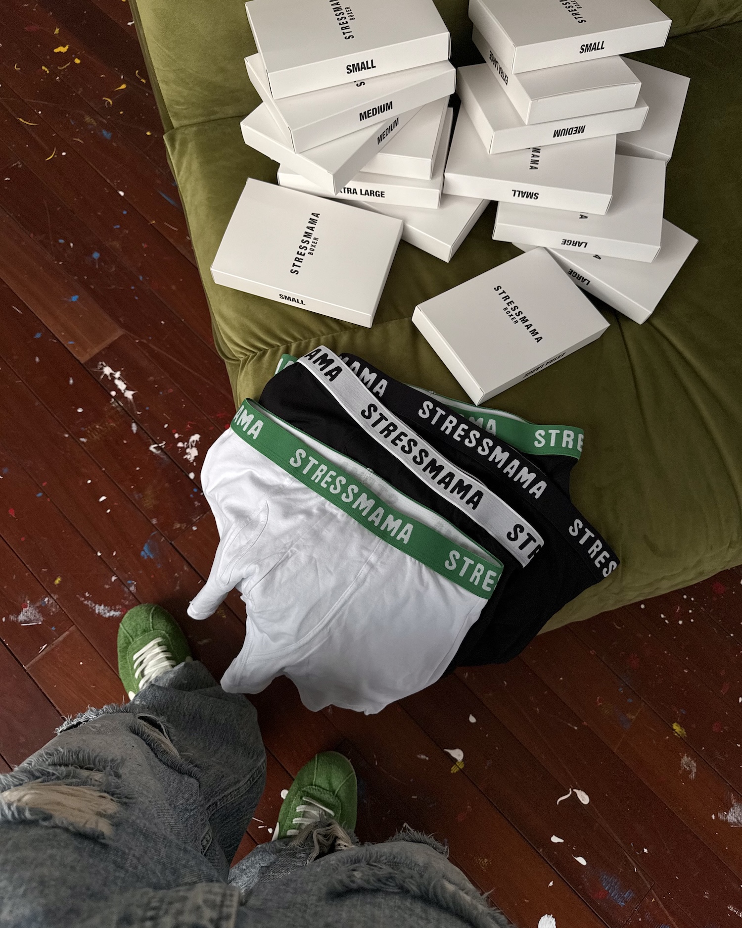 SSMA BOXER - GREEN WHITE