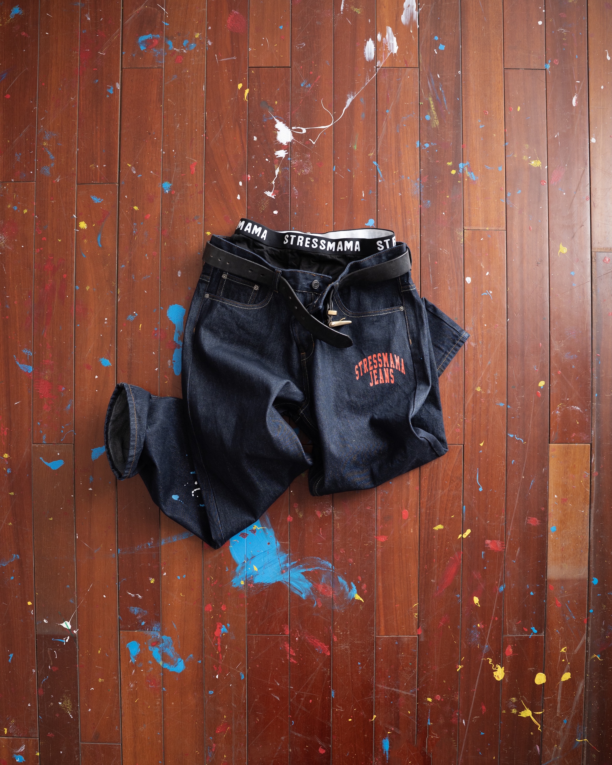 SSMA COLOR SPLATTER JEANS - DARK BLUE
