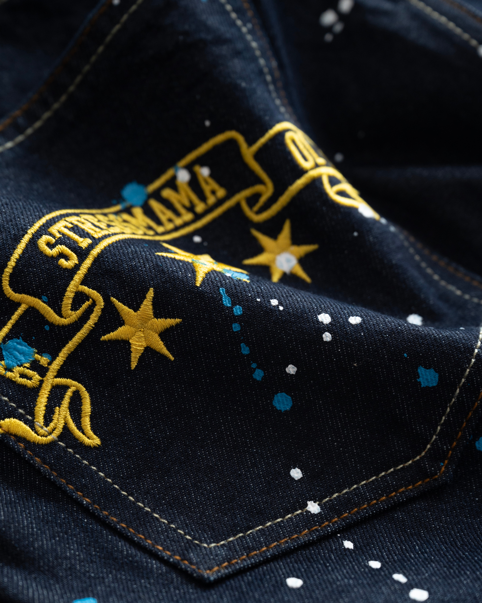 SSMA COLOR SPLATTER JEANS - DARK BLUE