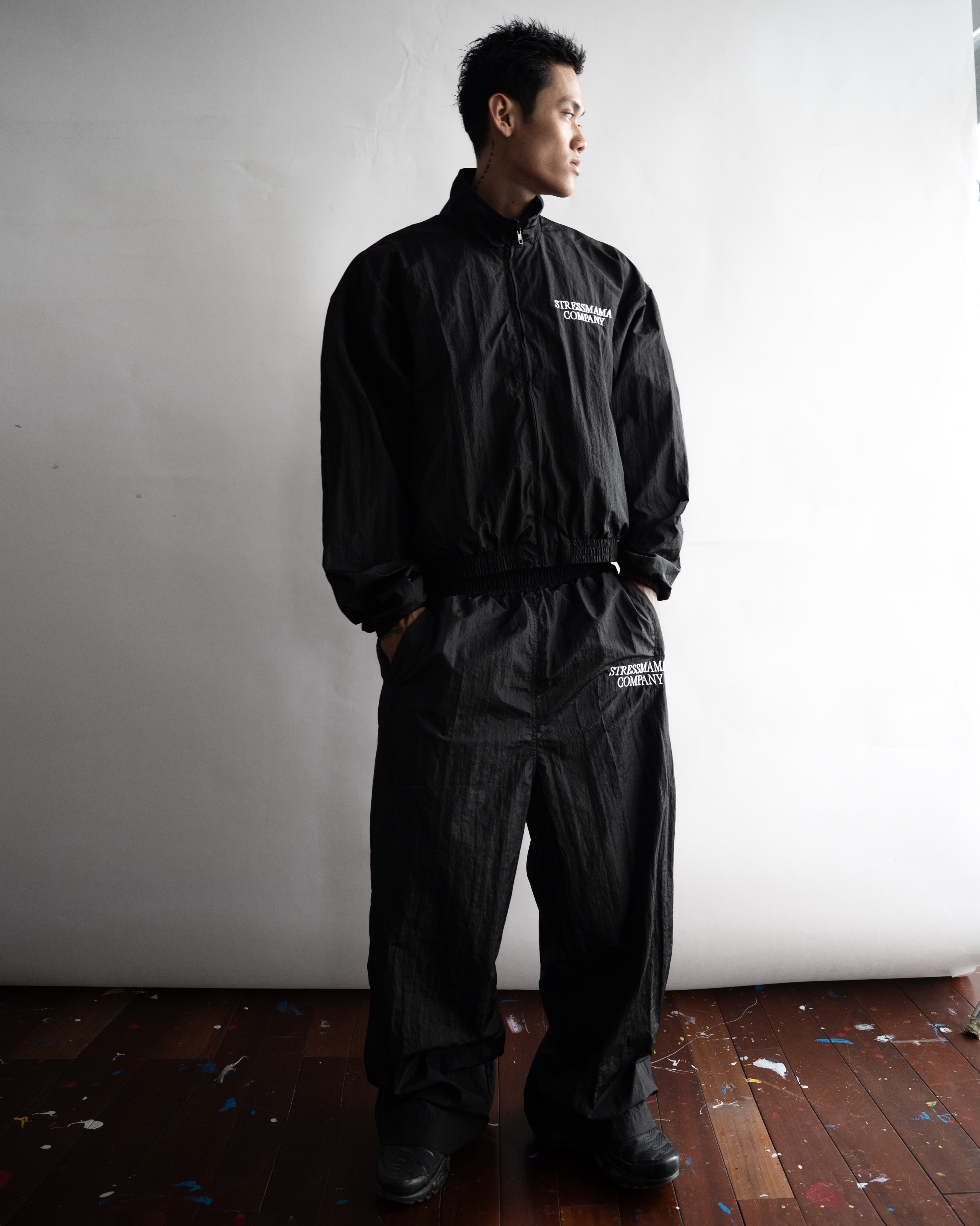 SSMA COMPANY TRACKSUIT PANTS - BLACK