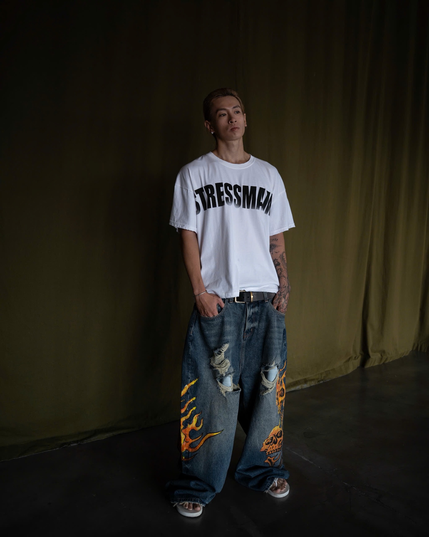 SSMA FADED LOGO T-SHIRT - WHITE