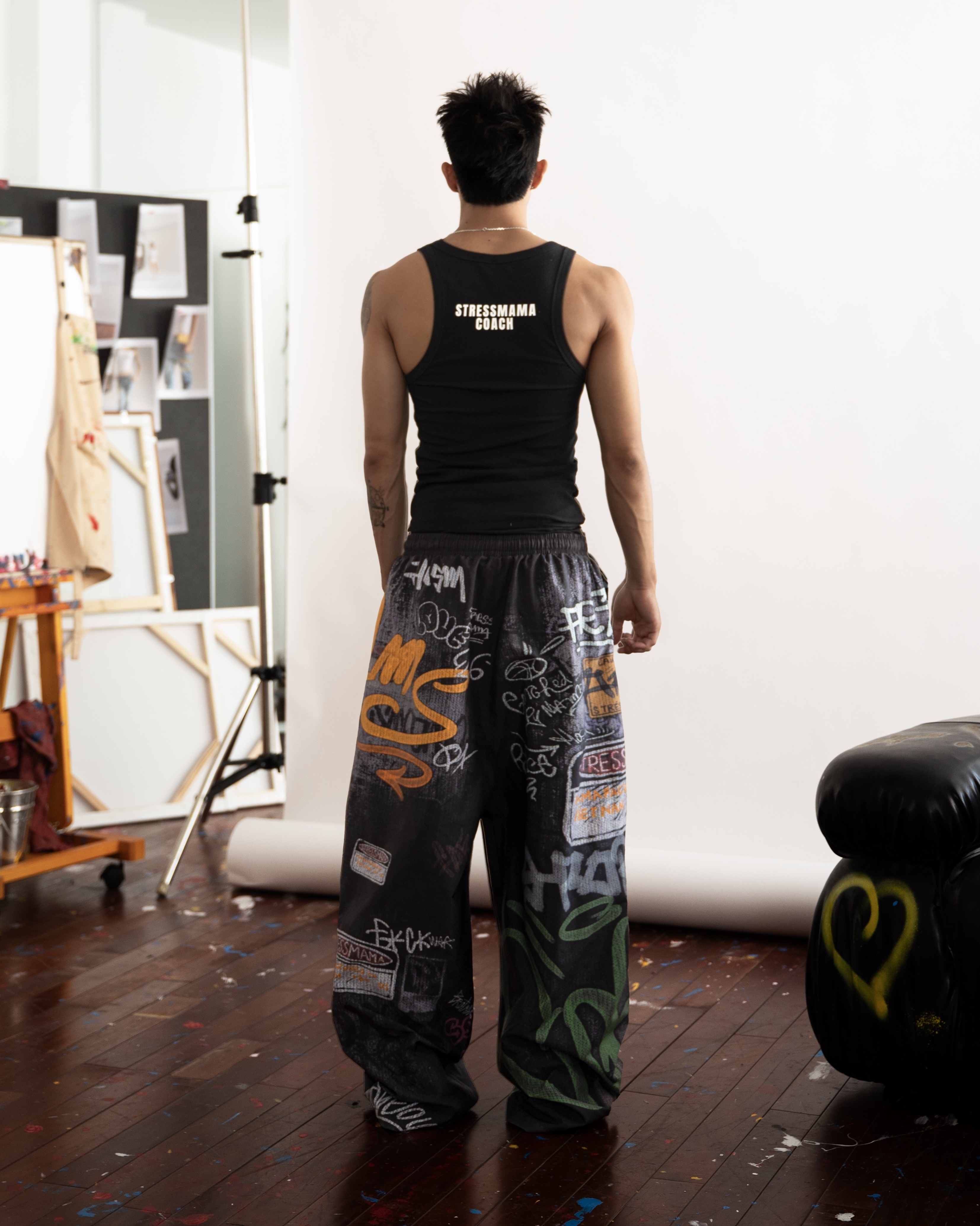 SSMA GRAFFITI PANTS - BLACK