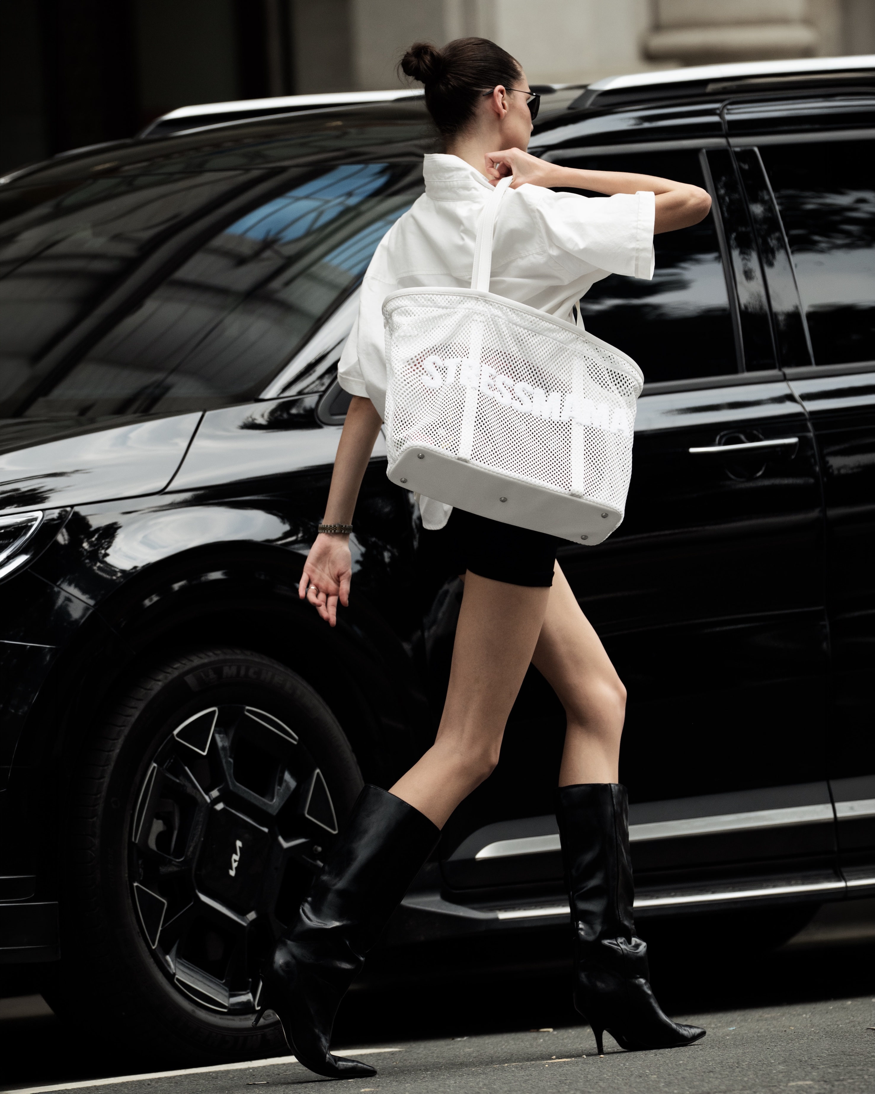 SSMA MESH TOTE BAG - WHITE