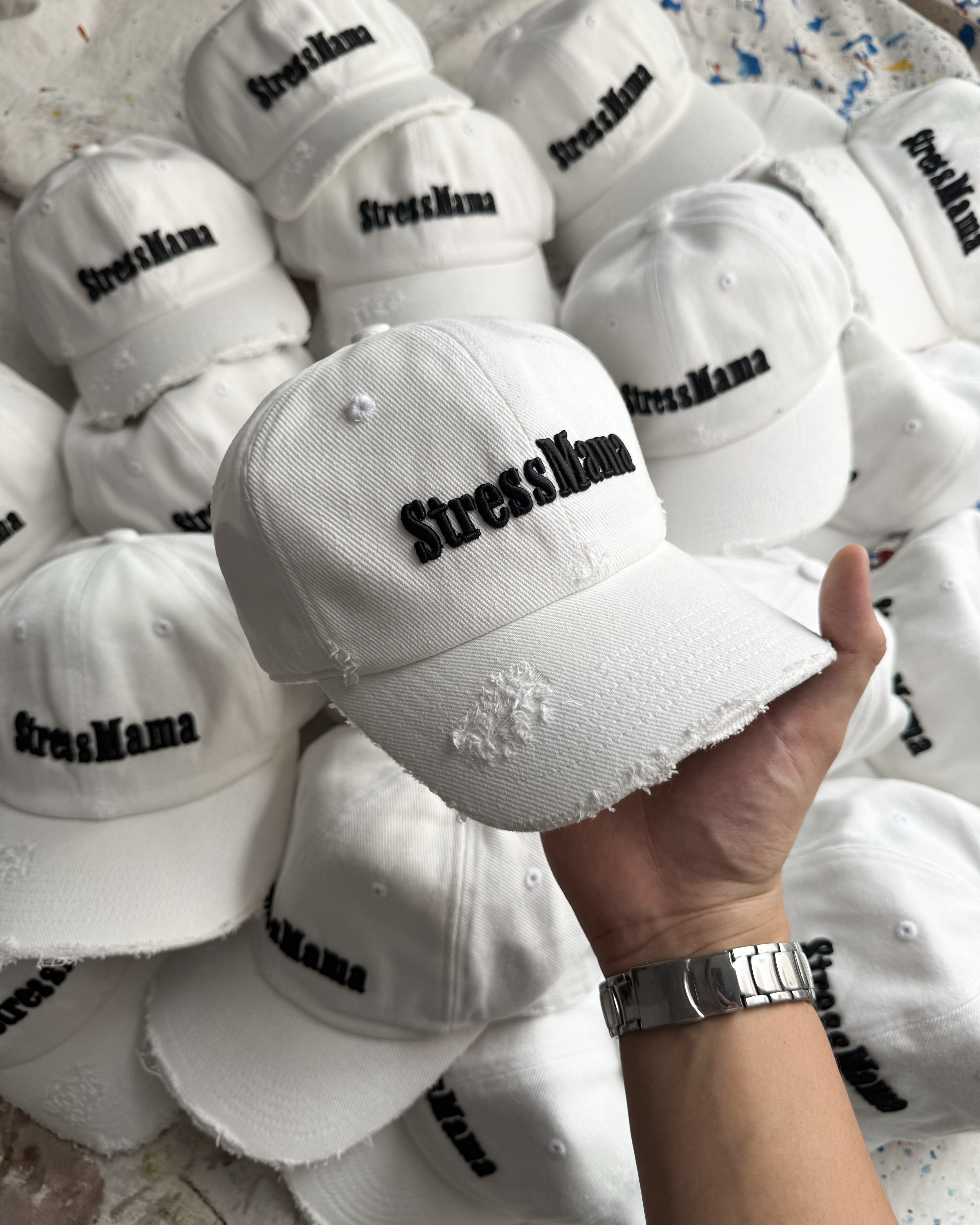 SSMA NOSTALGIA WASHED CAP - WHITE