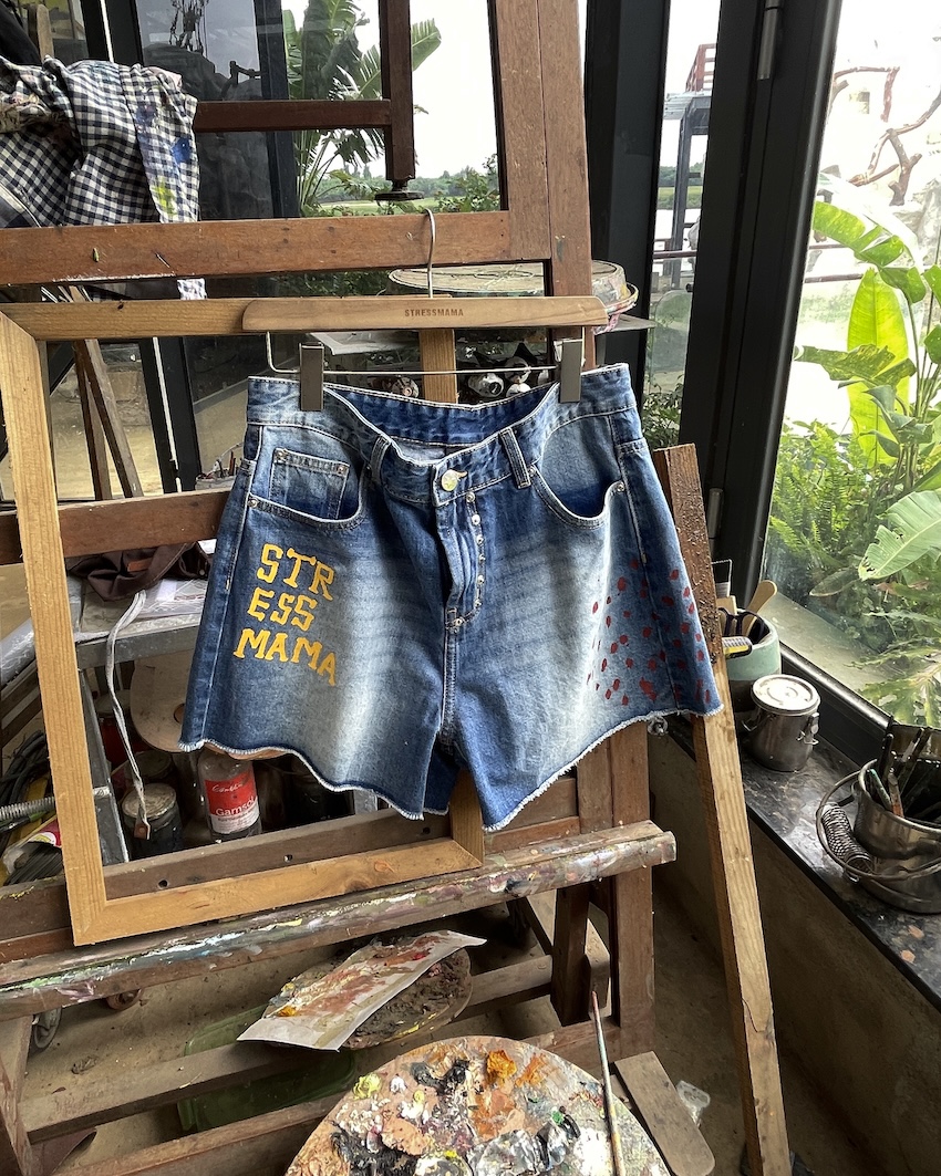 SSMA PAINT DENIM SHORTS - BLUE