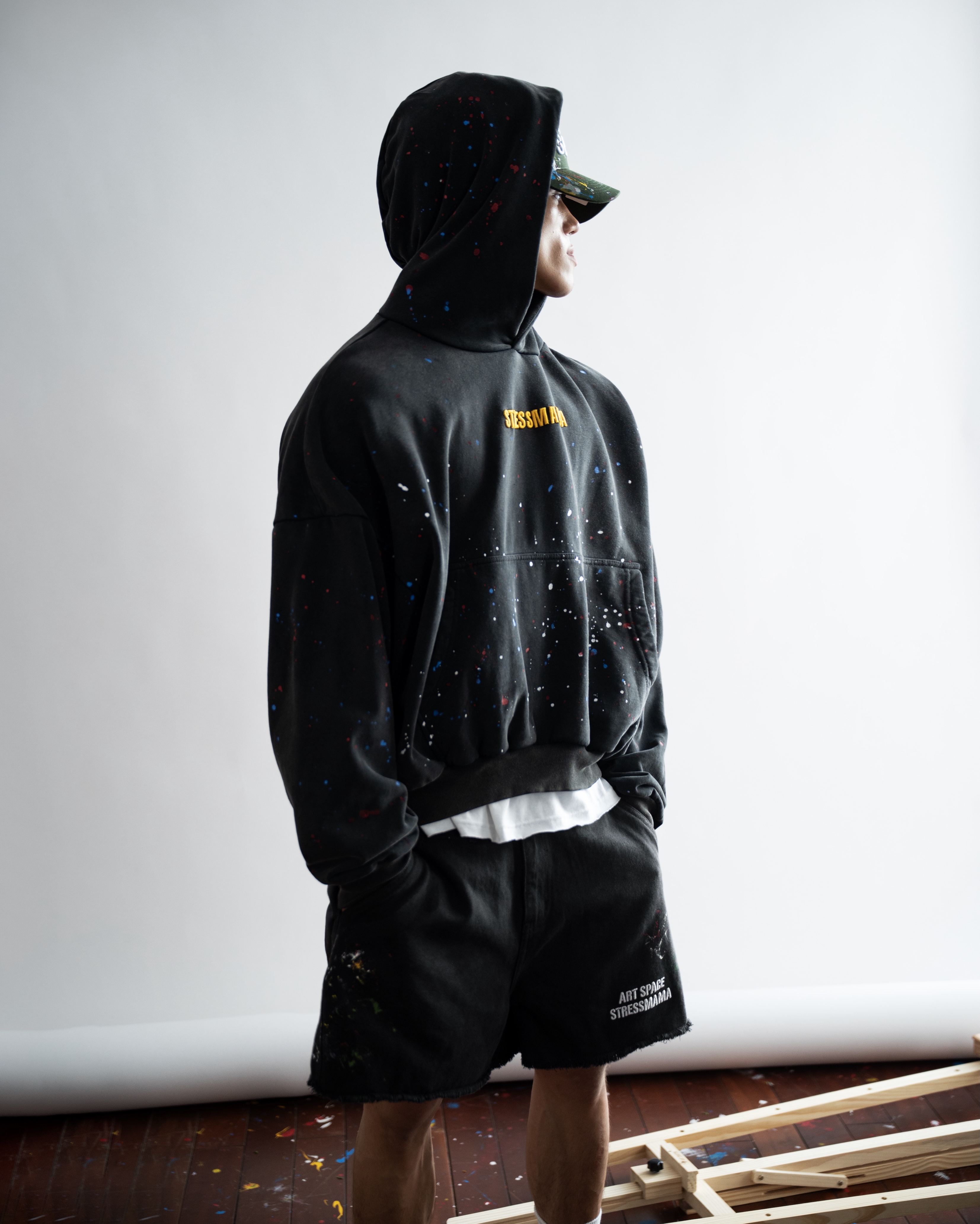 SSMA PAINT SPLATTER HOODIE - BLACK