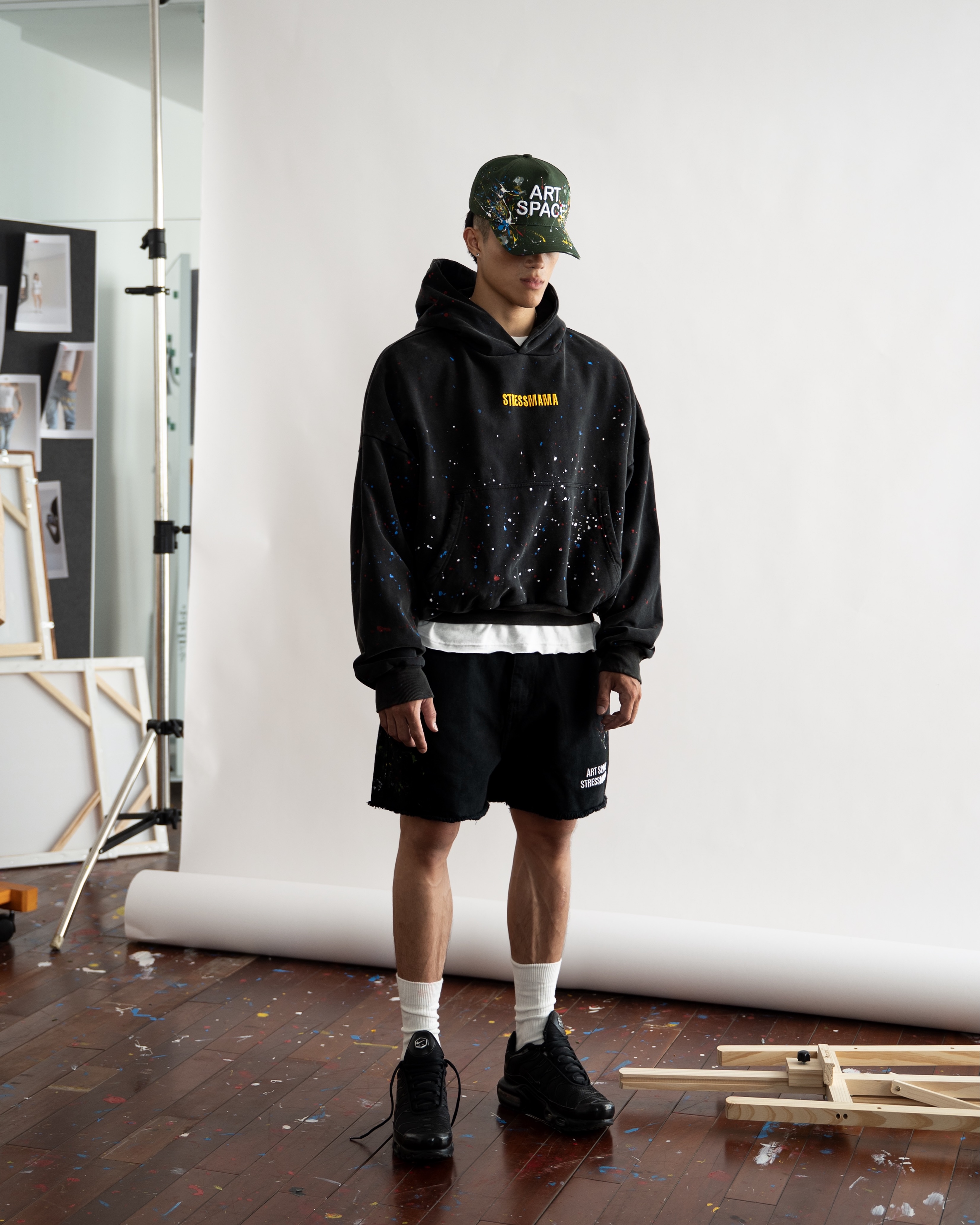 SSMA PAINT SPLATTER HOODIE - BLACK