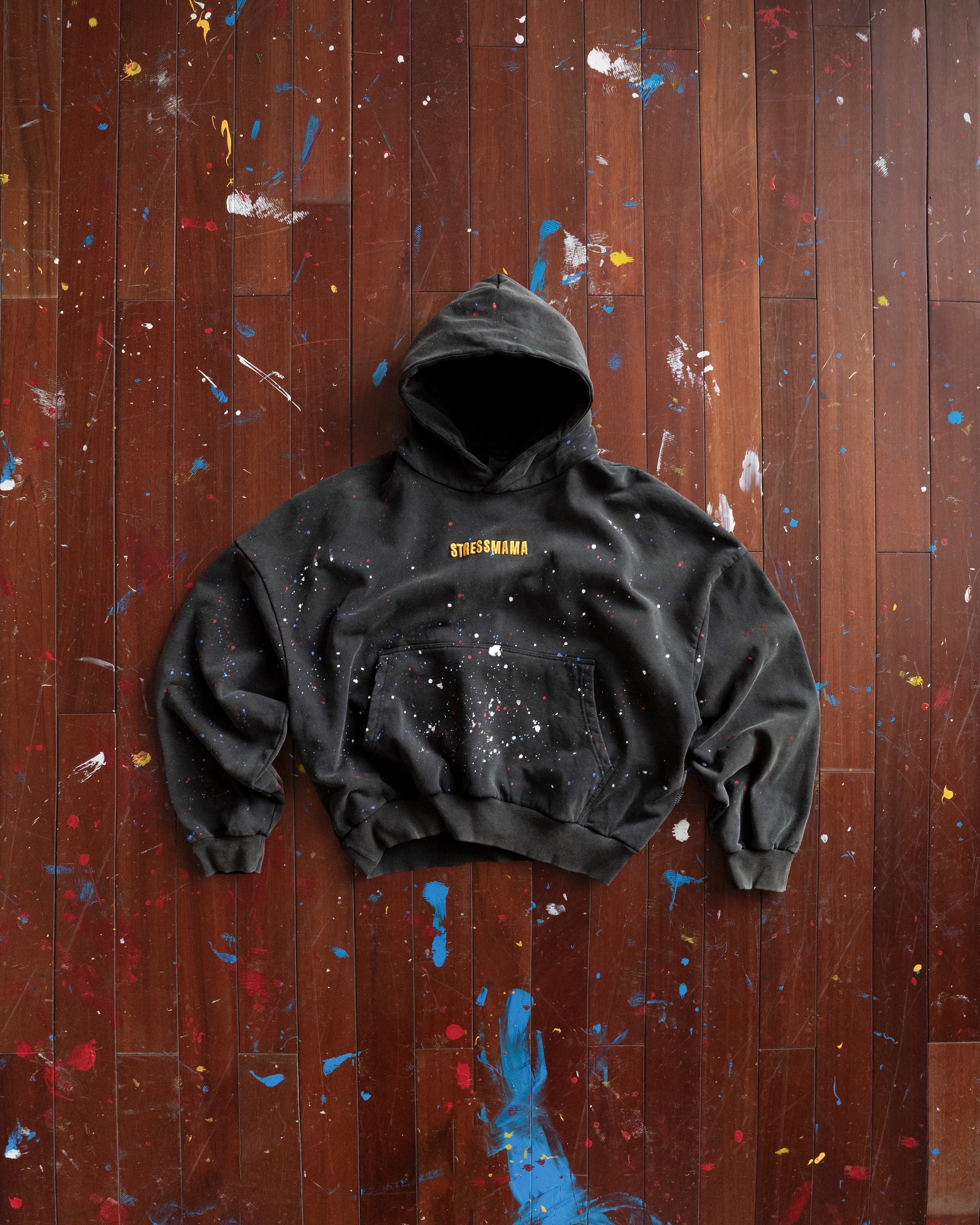 SSMA PAINT SPLATTER HOODIE - BLACK