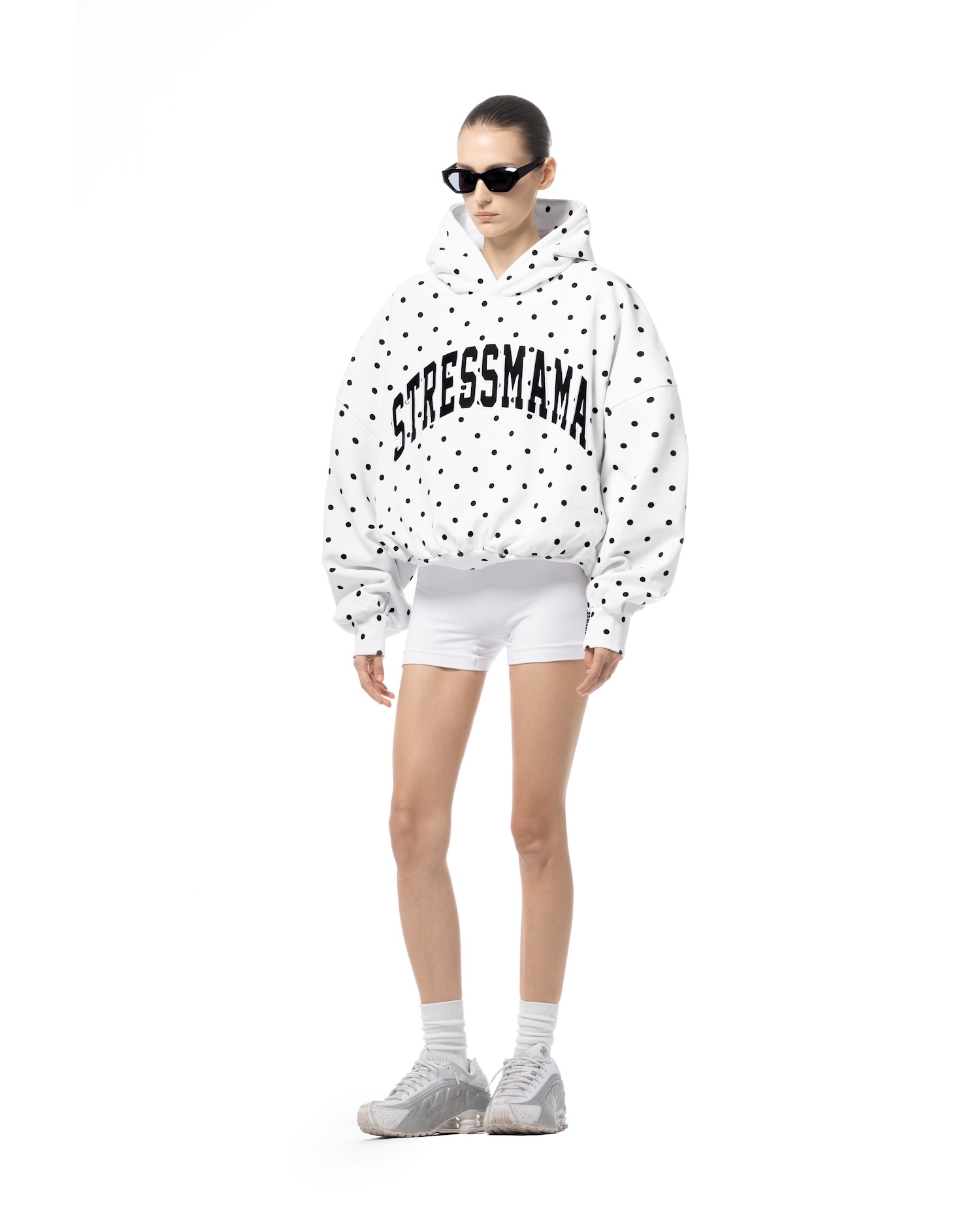 SSMA POLKA DOT HOODIE - WHITE