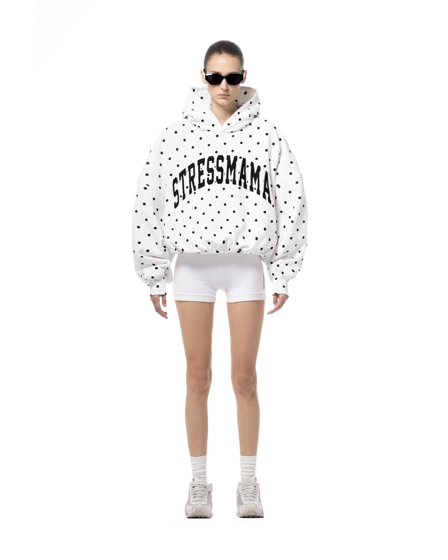 SSMA POLKA DOT HOODIE - WHITE