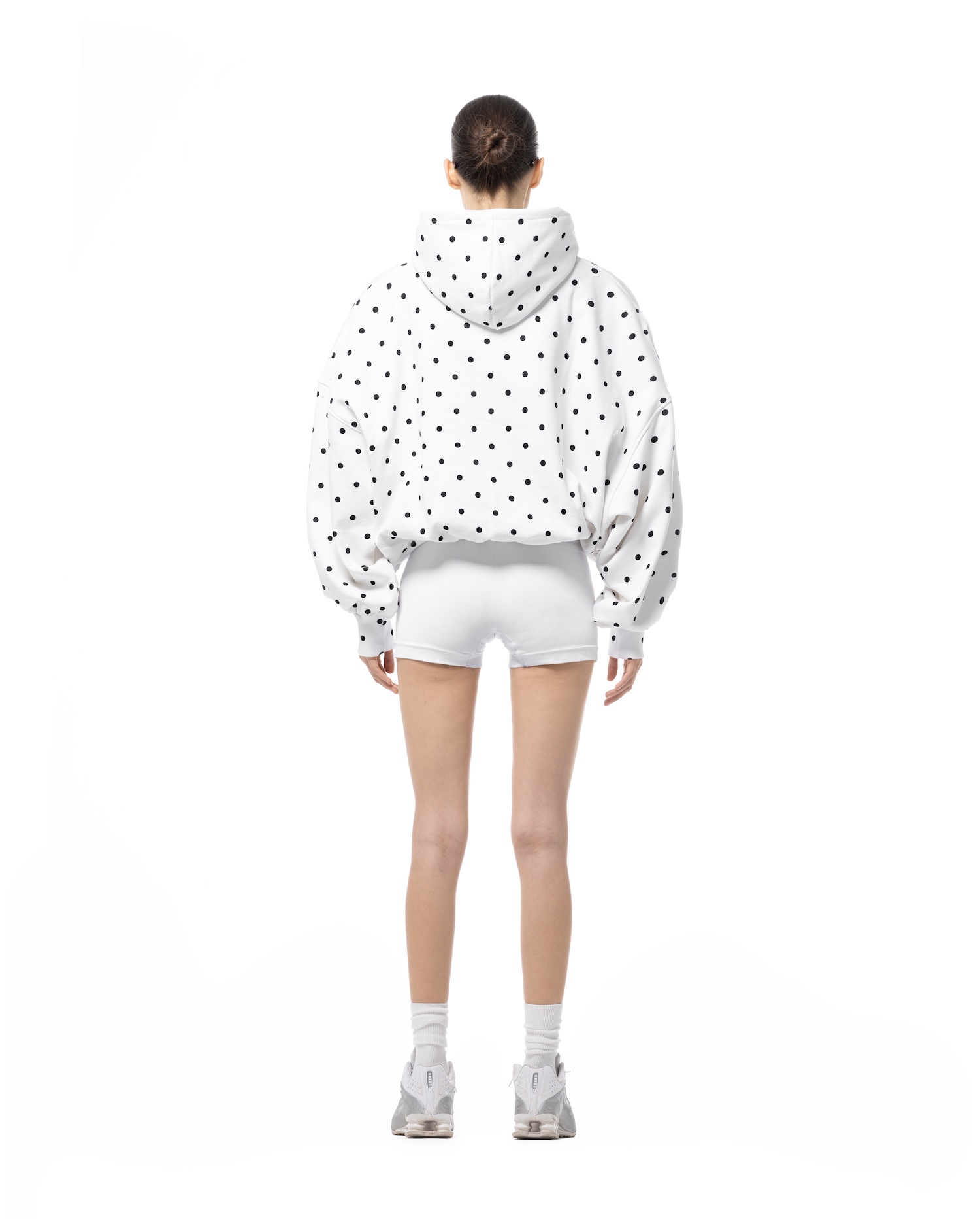 SSMA POLKA DOT HOODIE - WHITE