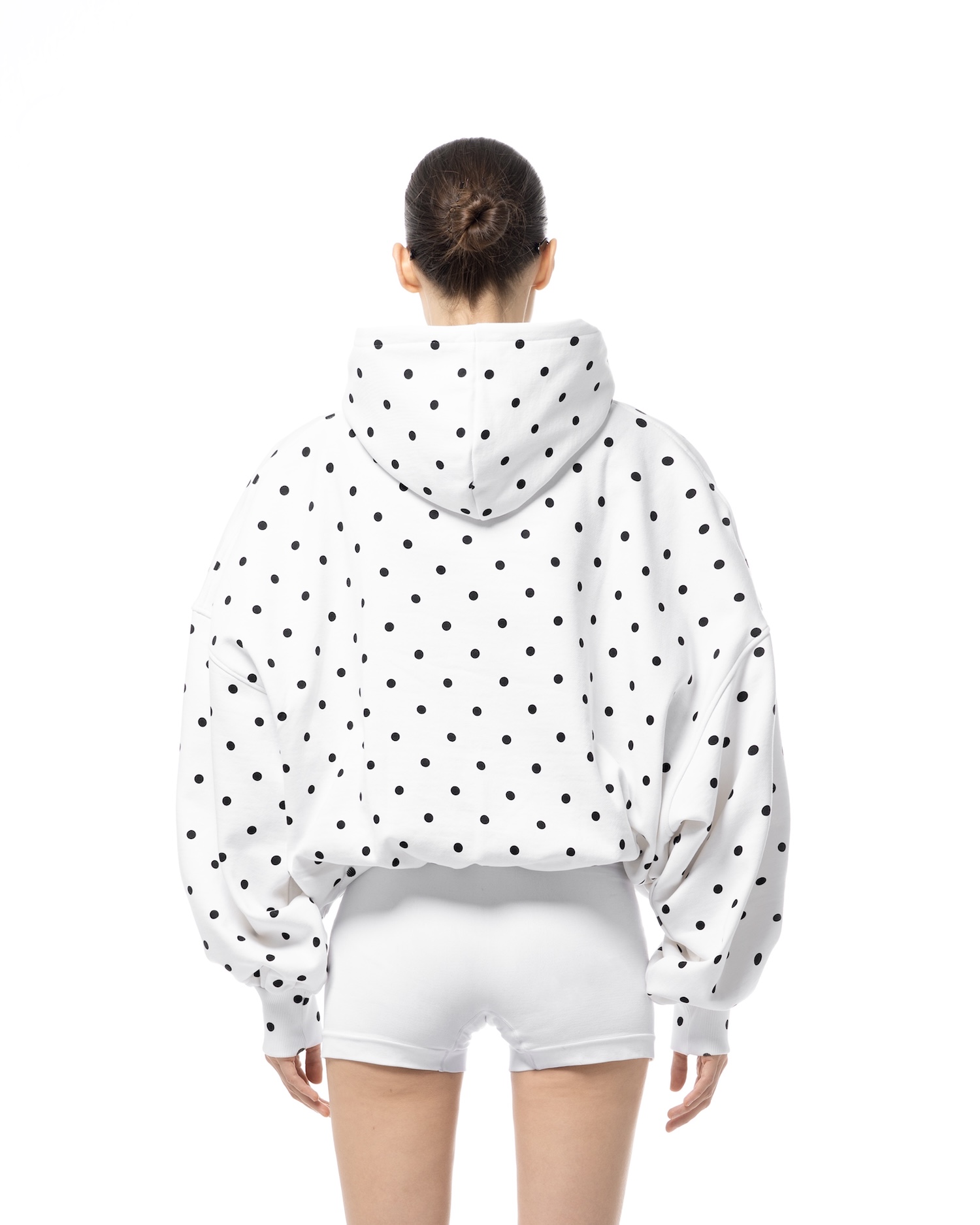 SSMA POLKA DOT HOODIE - WHITE