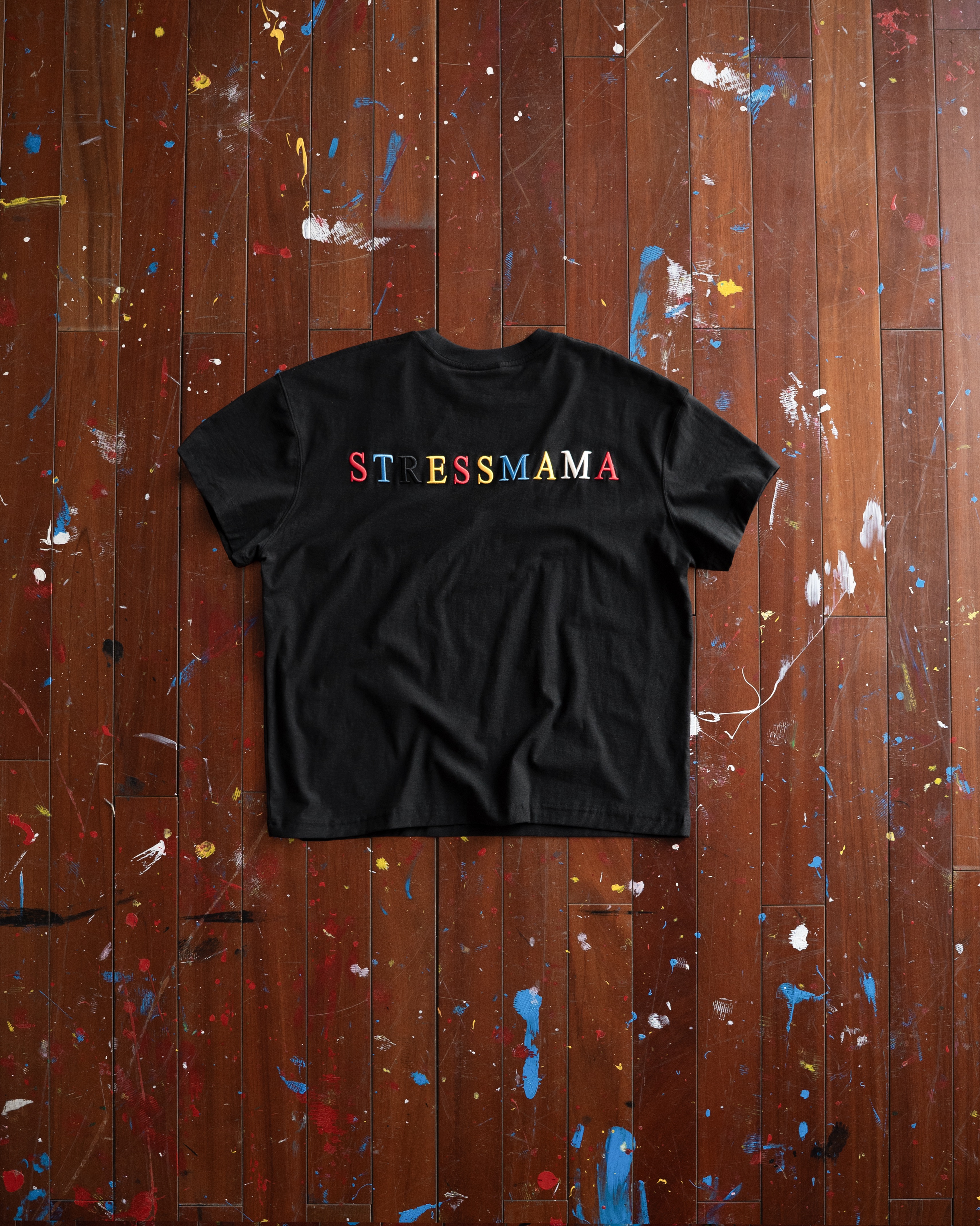 SSMA RAINBOW EMBROIDERY T-SHIRT - BLACK