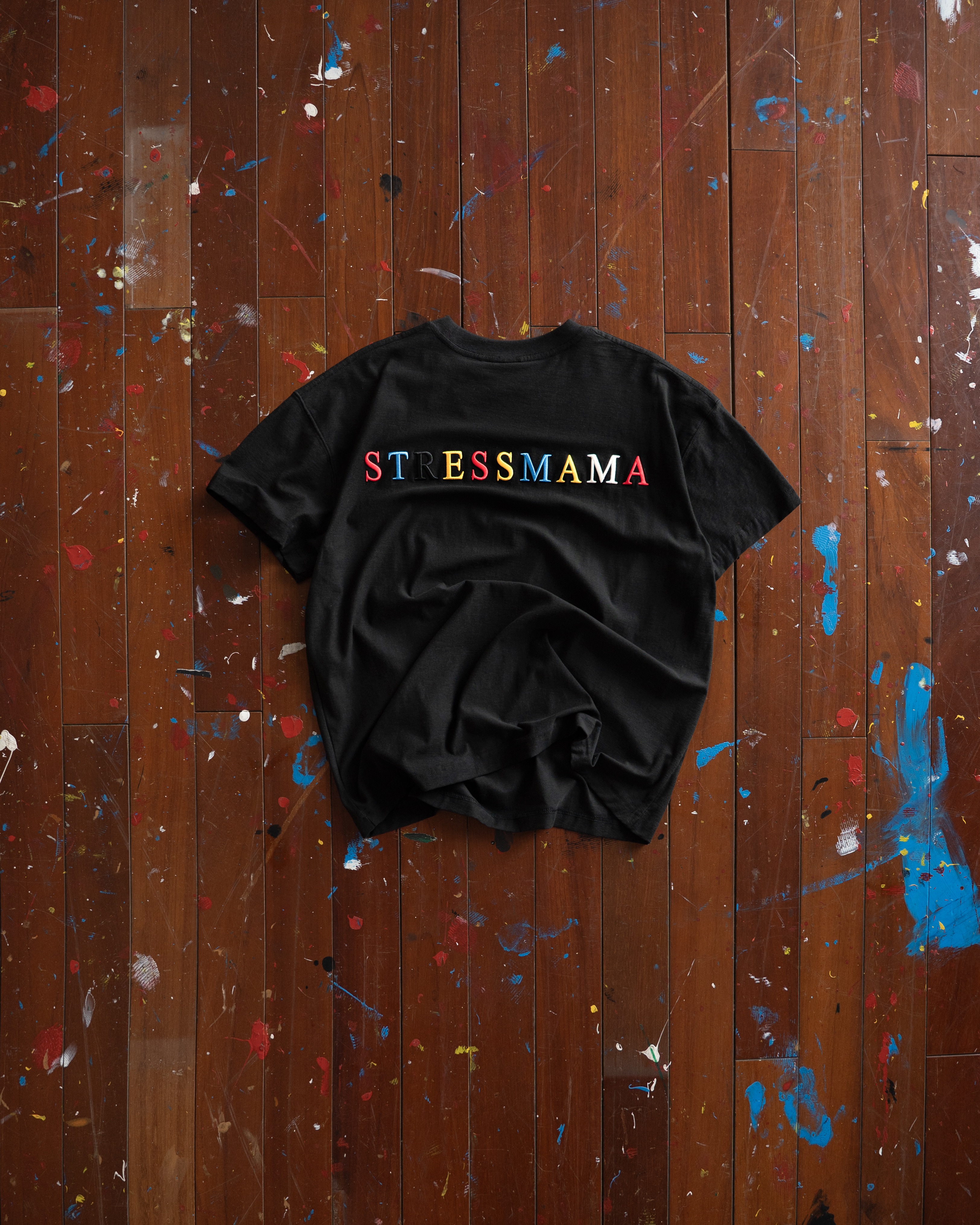 SSMA RAINBOW EMBROIDERY T-SHIRT - BLACK