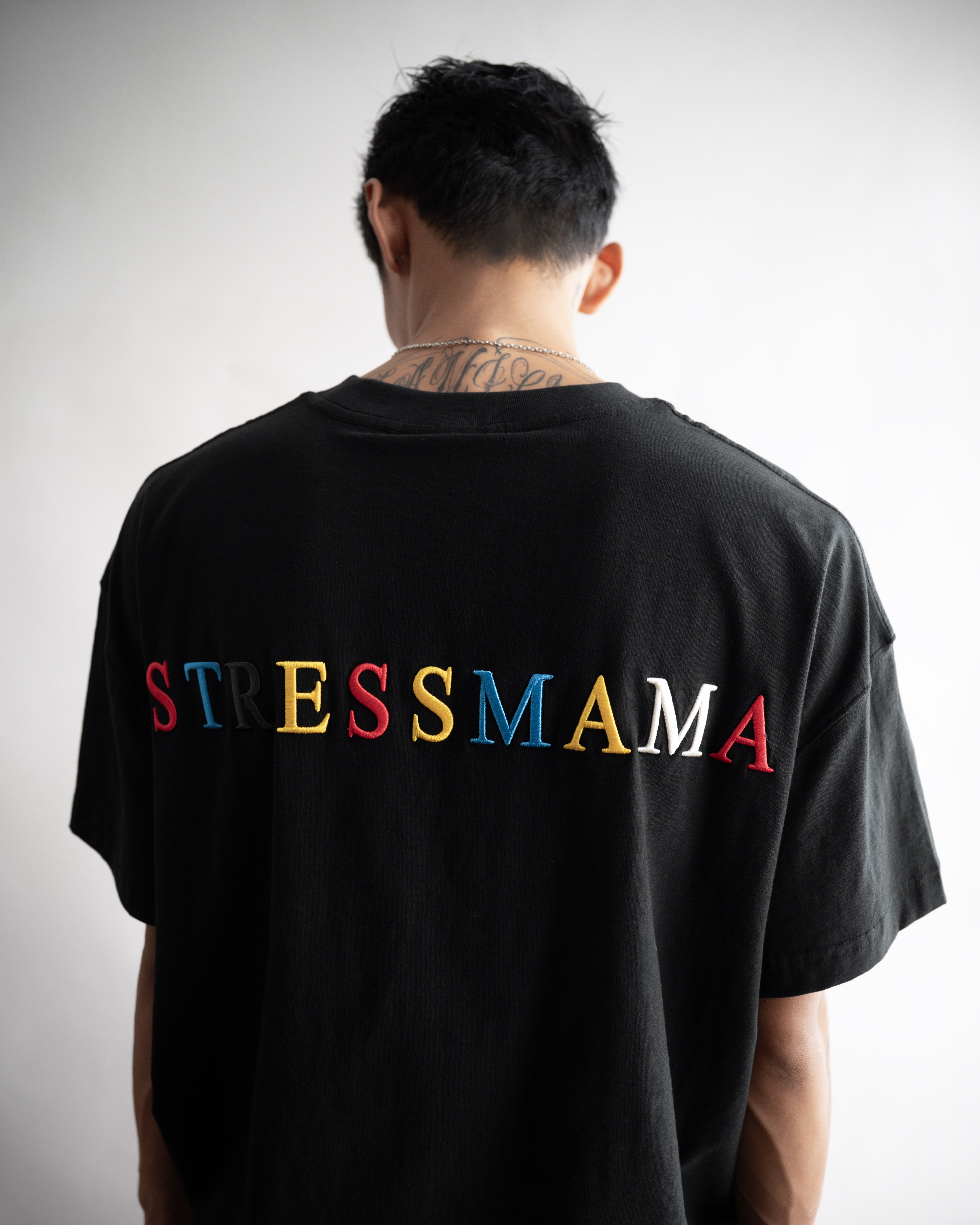 SSMA RAINBOW EMBROIDERY T-SHIRT - BLACK