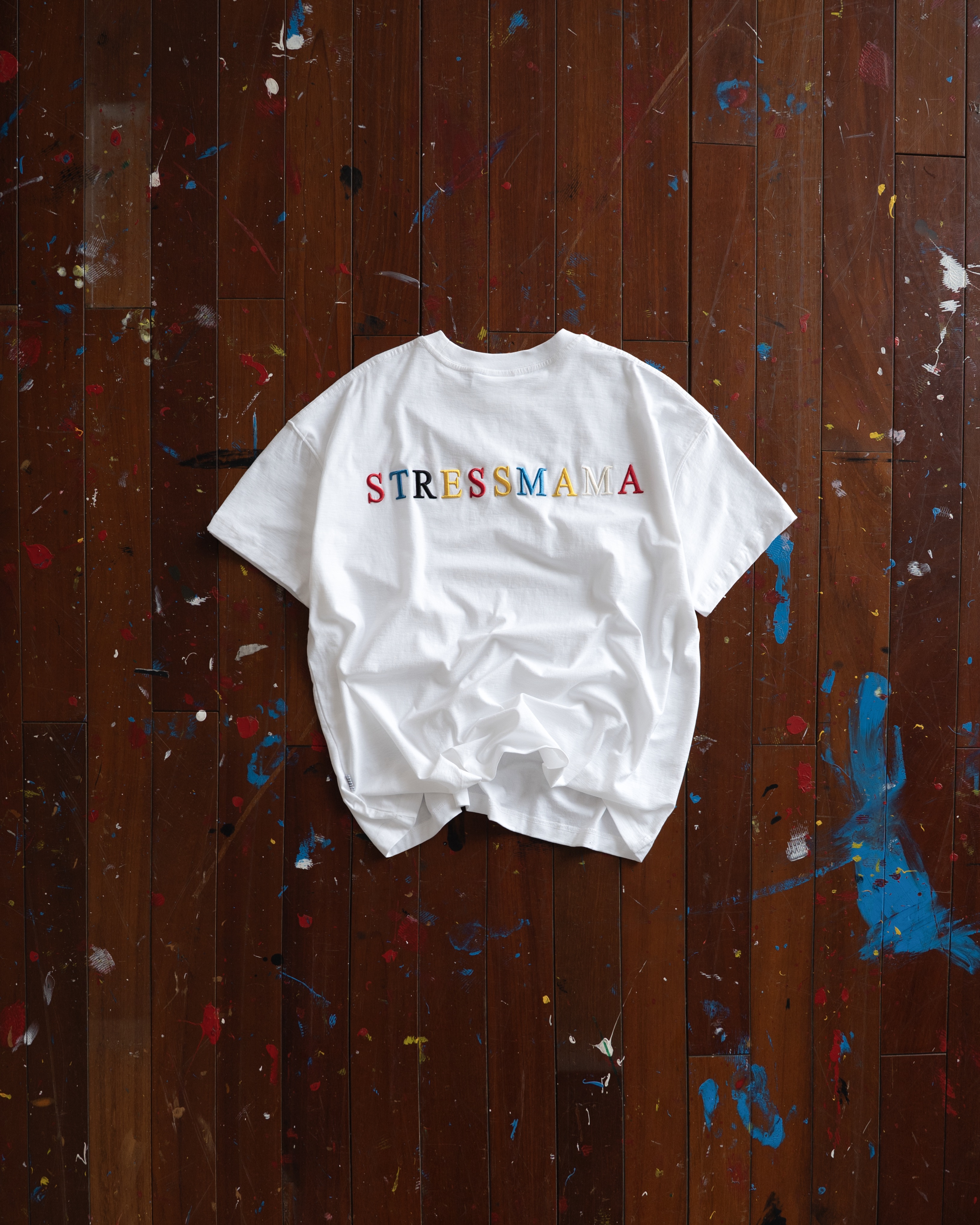 SSMA RAINBOW EMBROIDERY T-SHIRT - WHITE