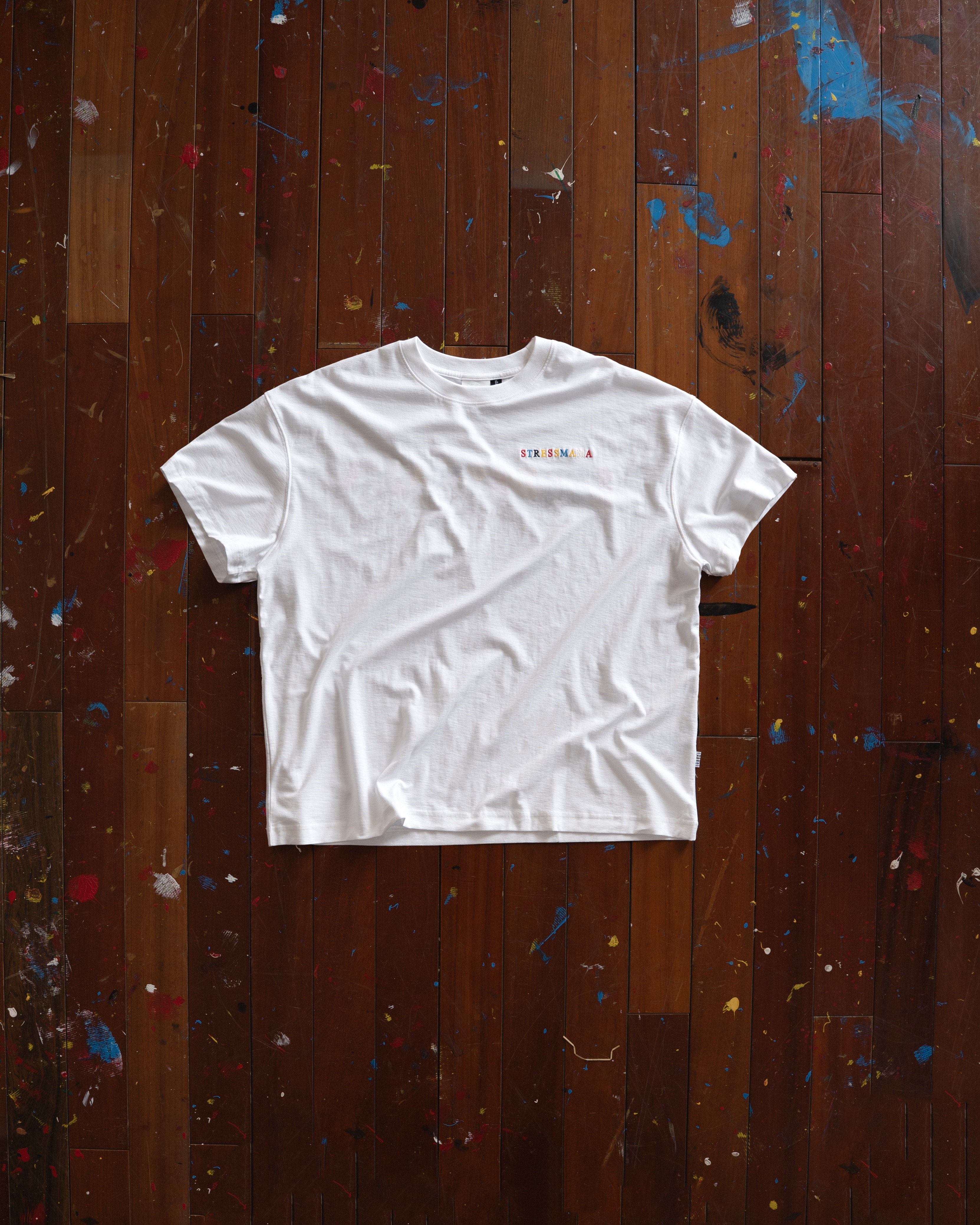 SSMA RAINBOW EMBROIDERY T-SHIRT - WHITE