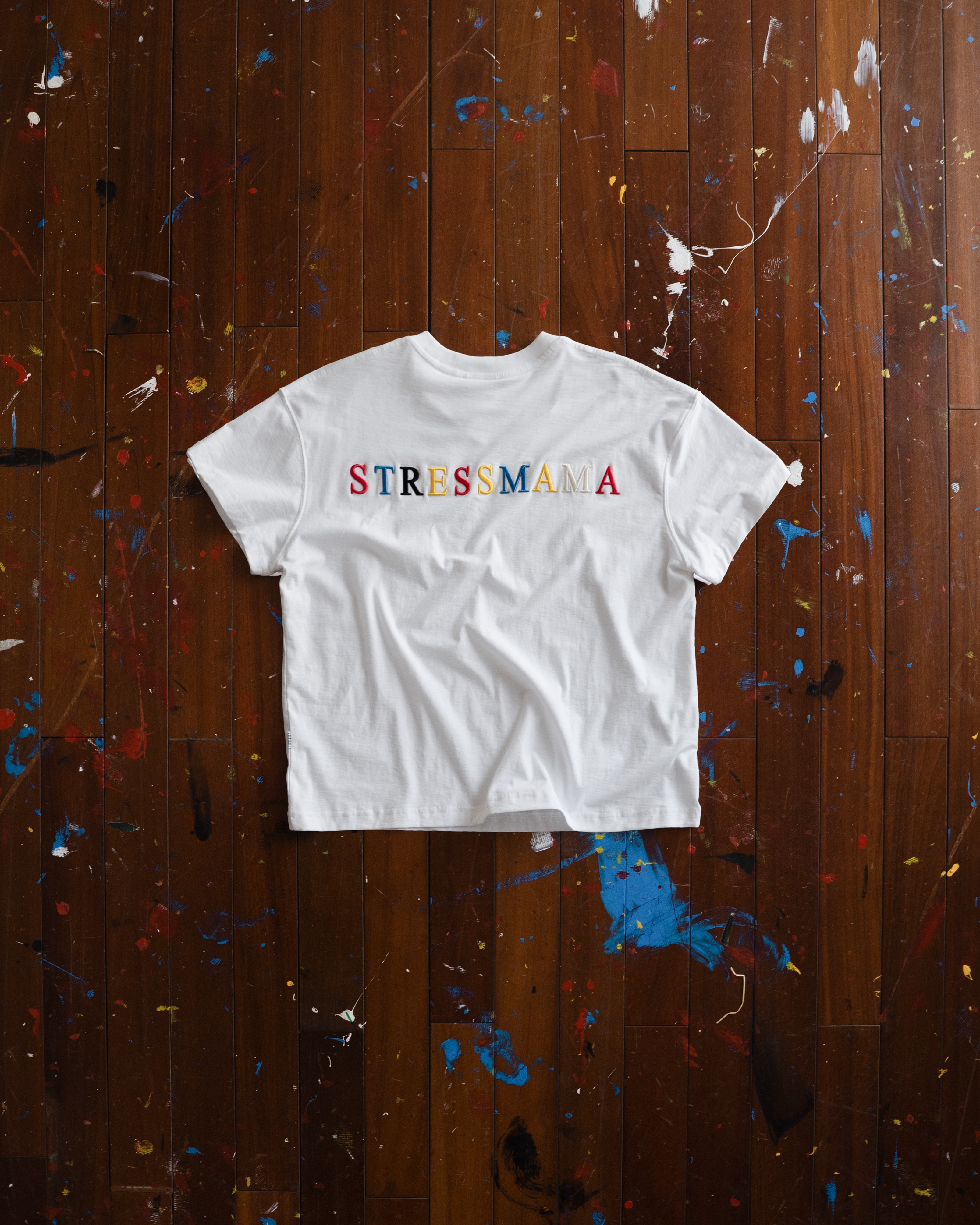 SSMA RAINBOW EMBROIDERY T-SHIRT - WHITE