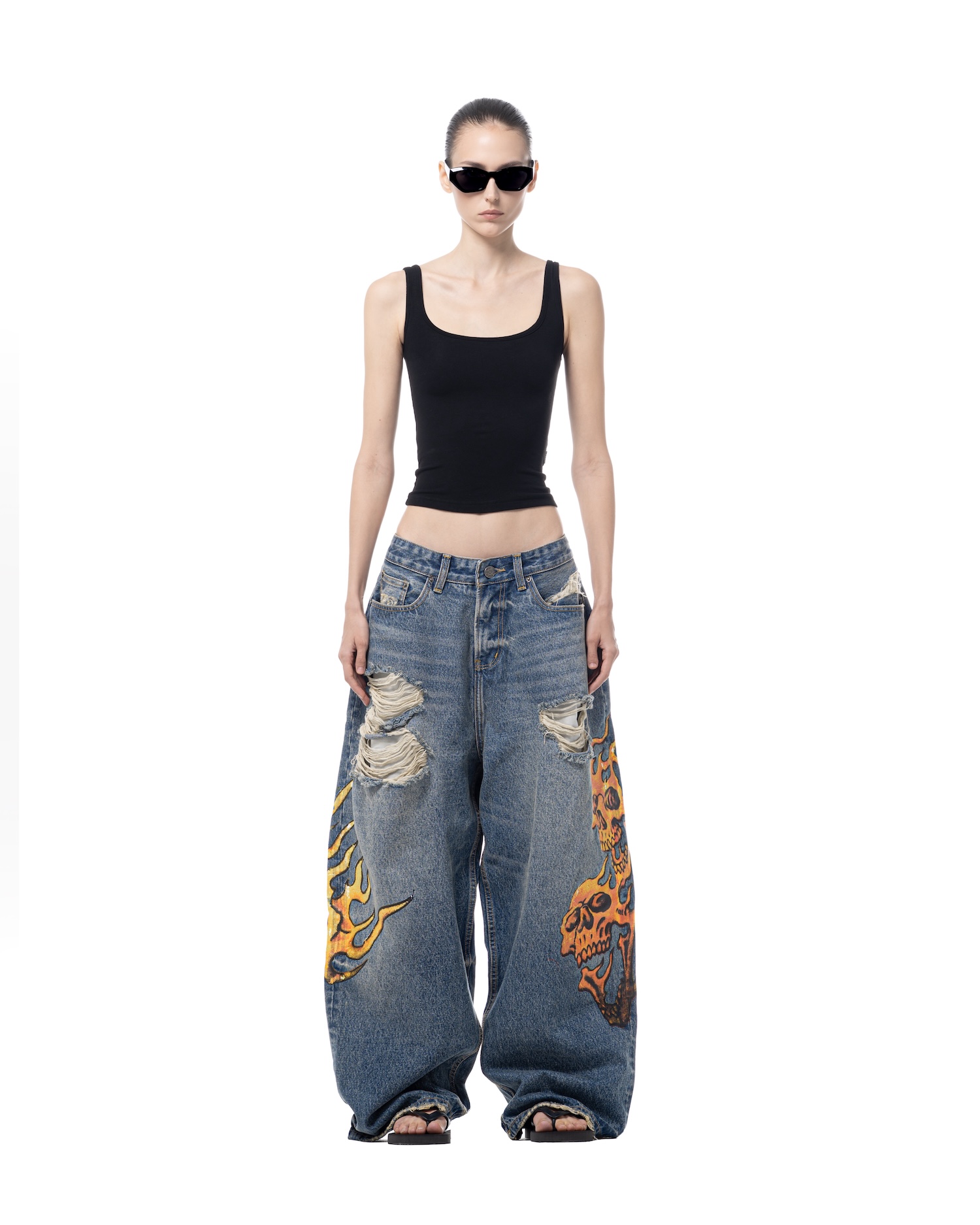 SSMA SKULL JEANS - BLUE