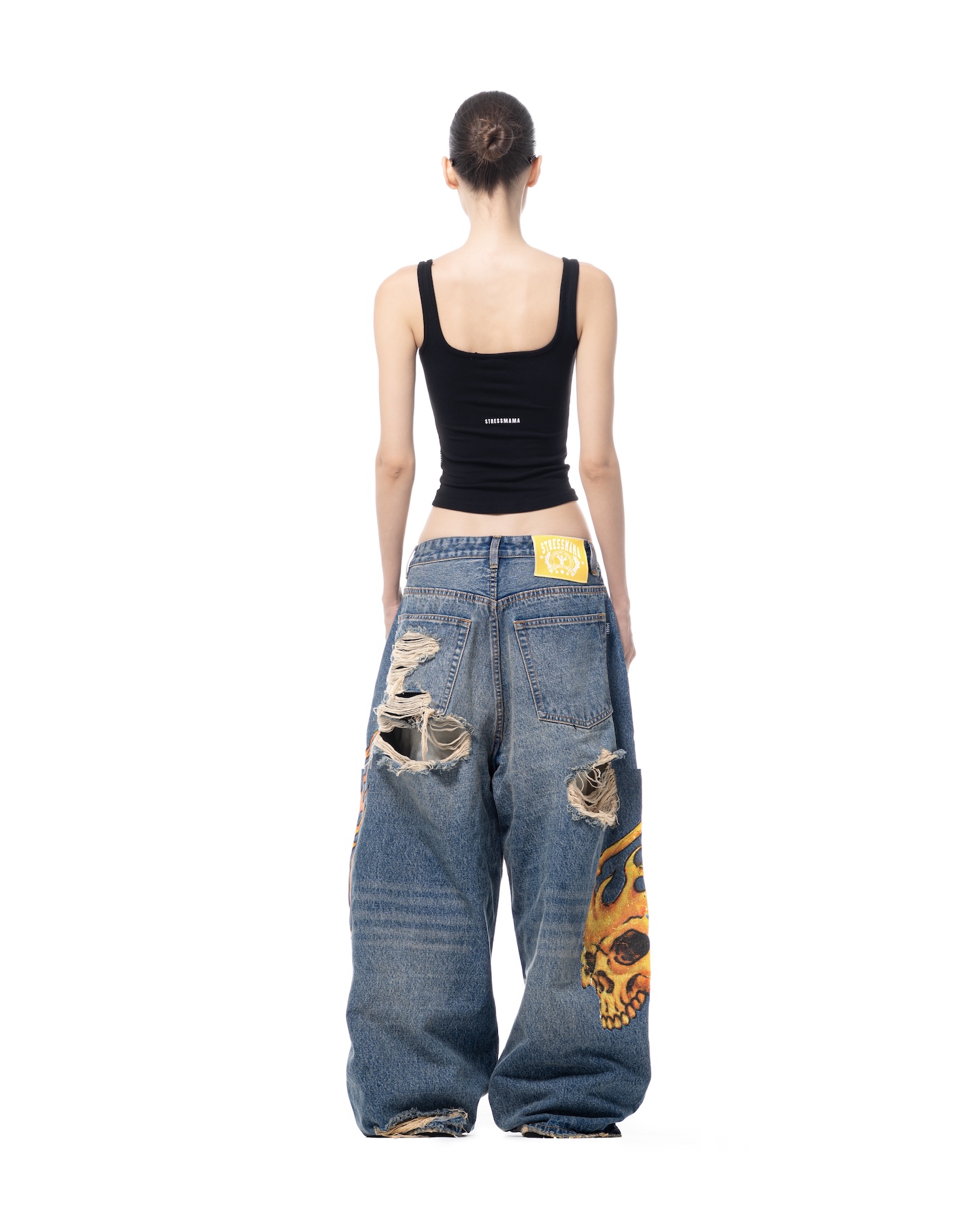 SSMA SKULL JEANS - BLUE