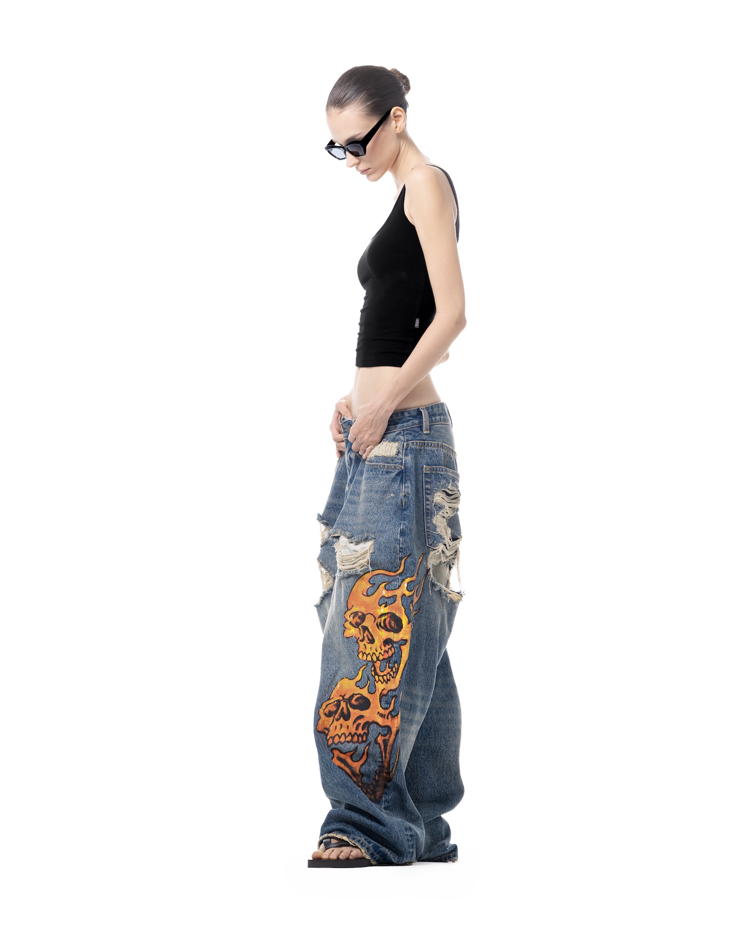 SSMA SKULL JEANS - BLUE