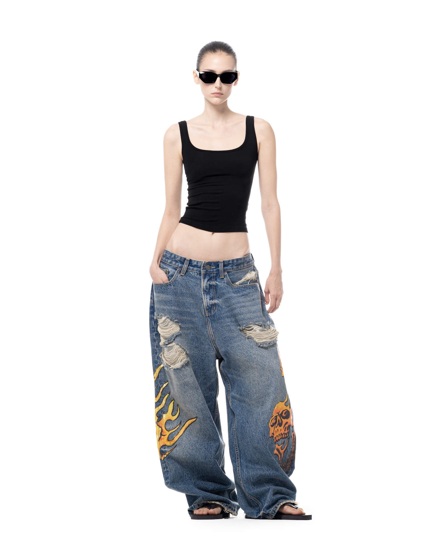 SSMA SKULL JEANS - BLUE