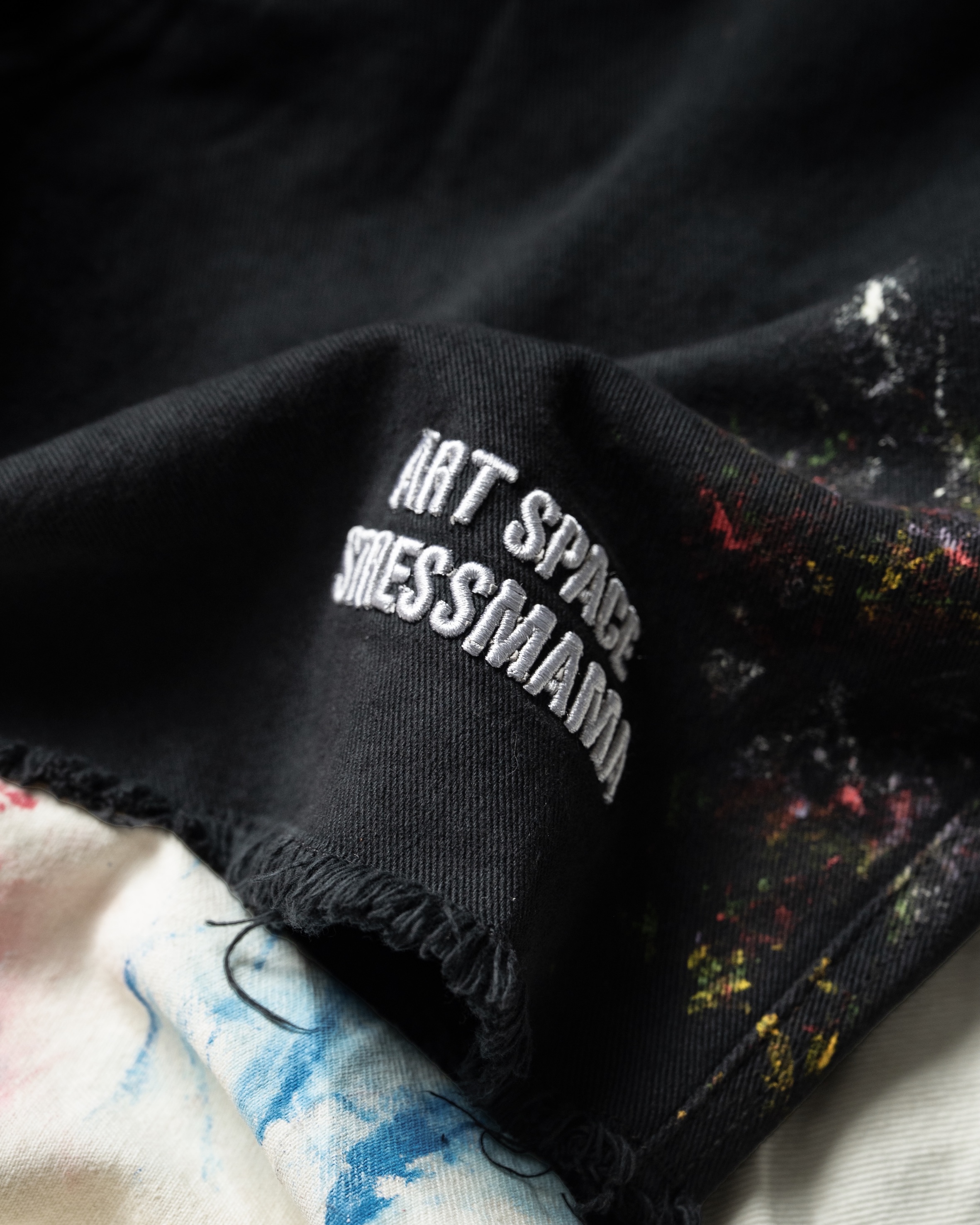 SSMA SPLATTER KHAKI SHORTS - BLACK