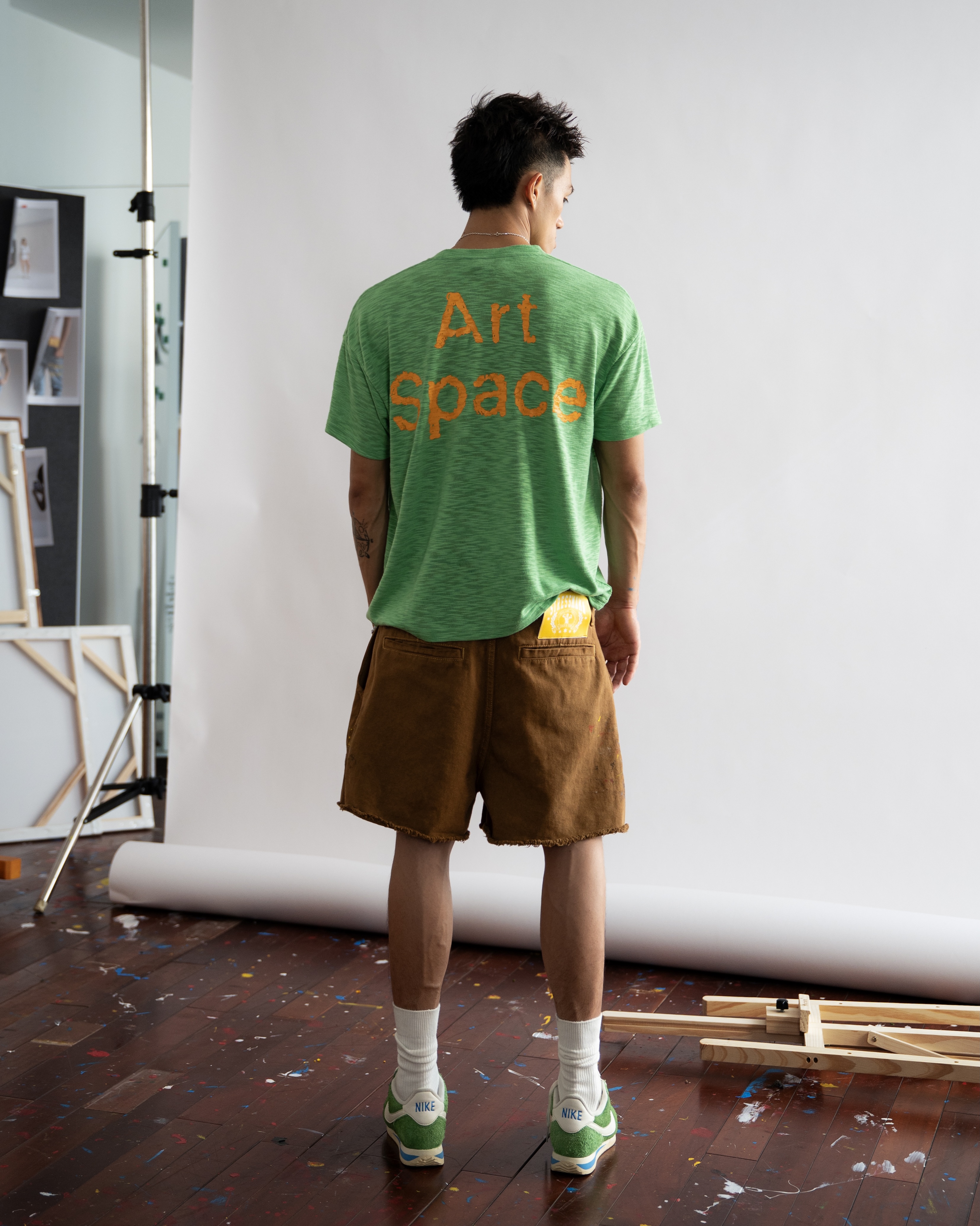 SSMA SPLATTER KHAKI SHORTS - BROWN