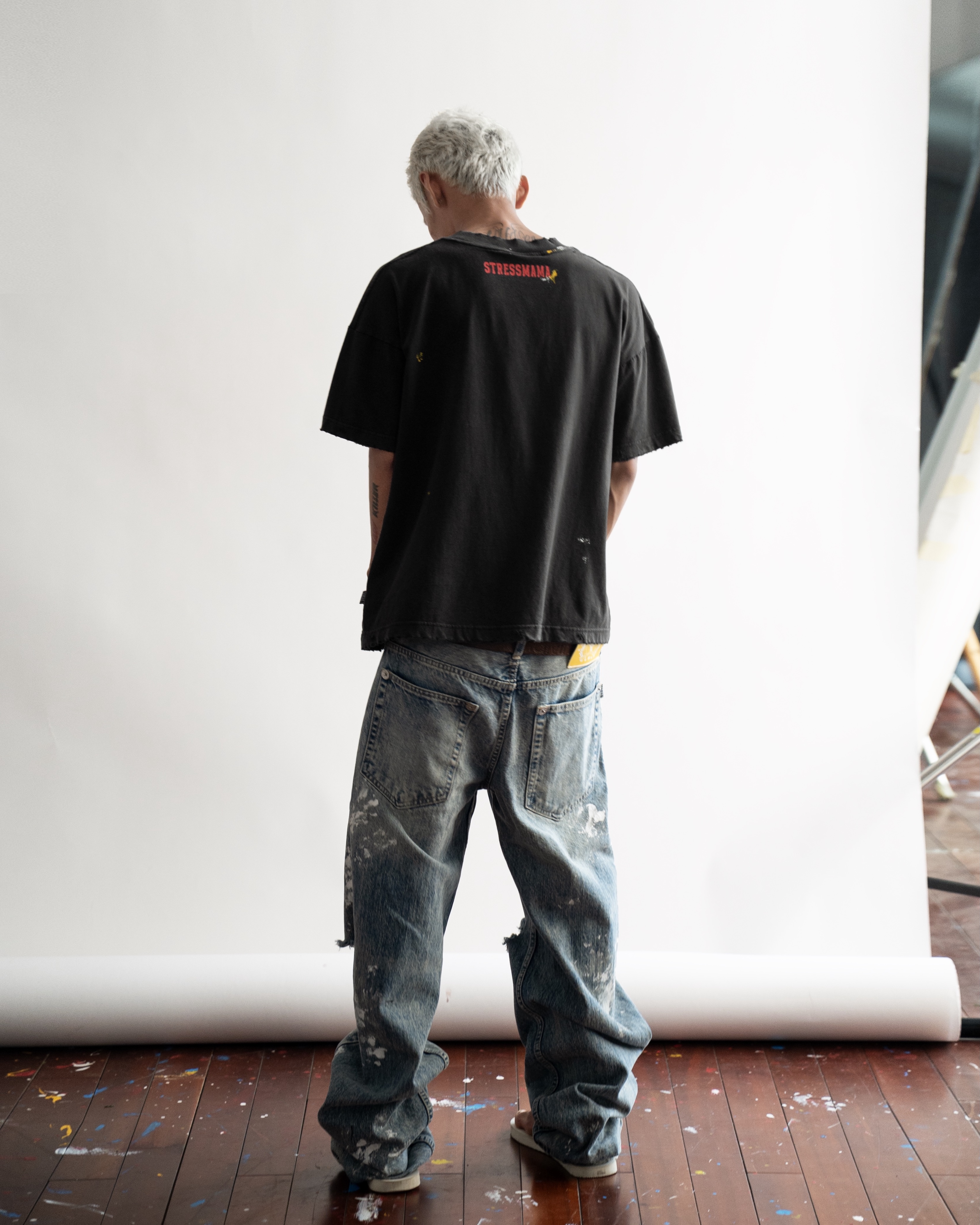 SSMA STAIN T-SHIRT - BLACK