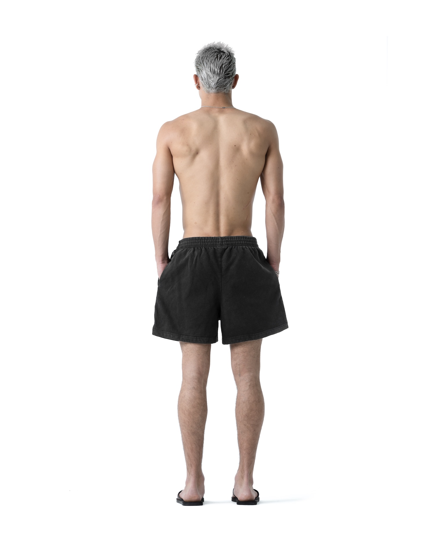 SSMA WASHED SWEAT SHORTS - BLACK