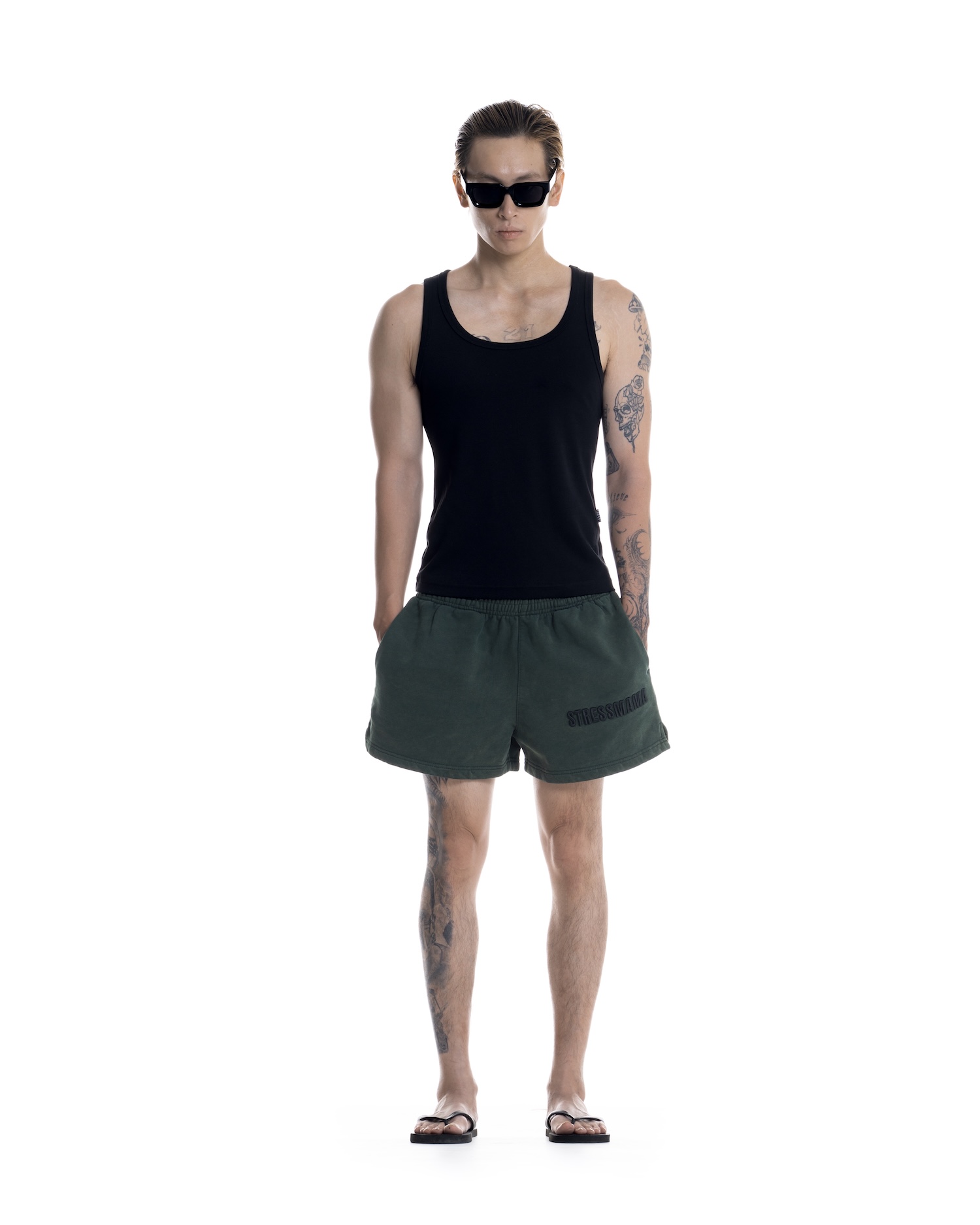 SSMA WASHED SWEAT SHORTS - GREEN
