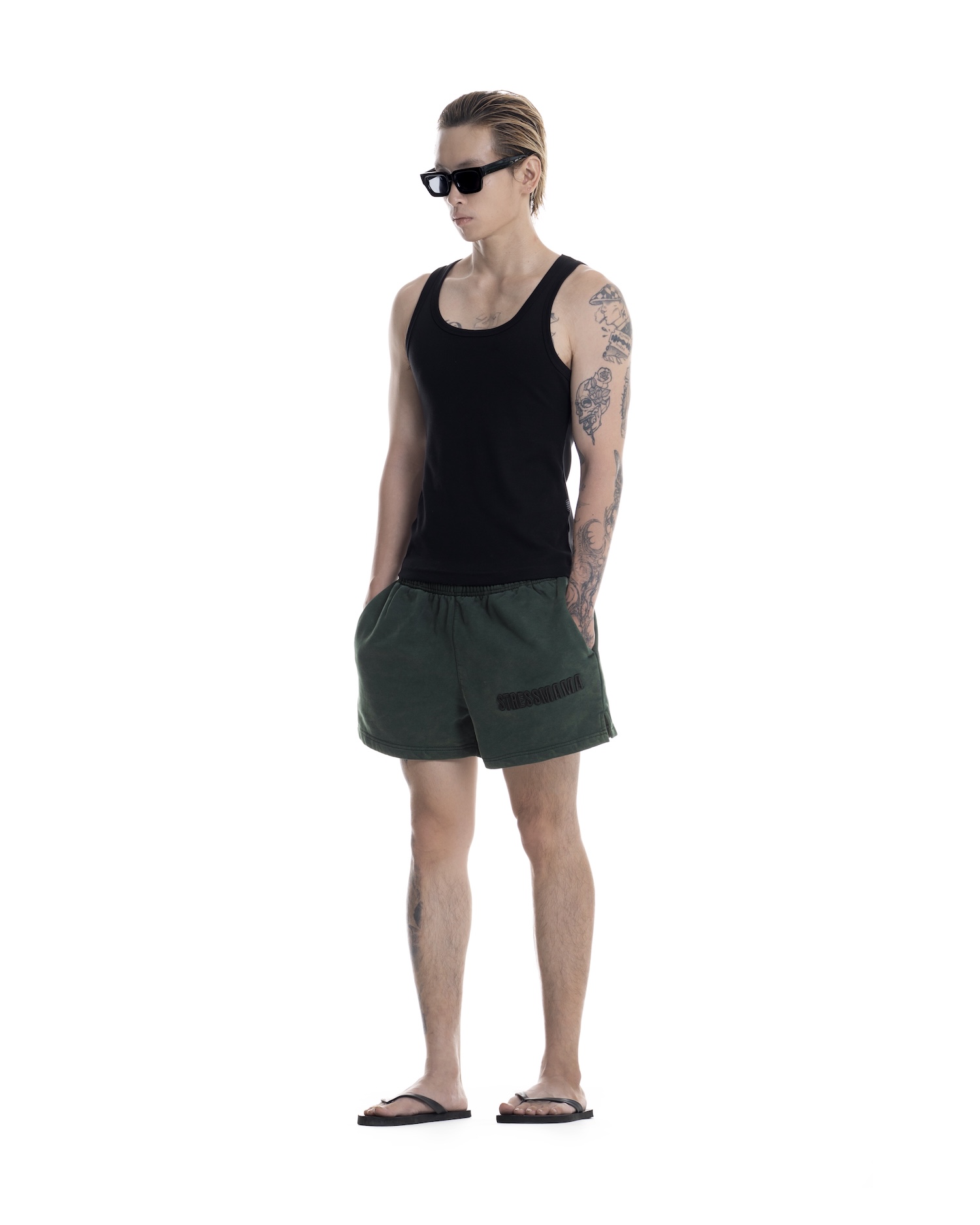 SSMA WASHED SWEAT SHORTS - GREEN