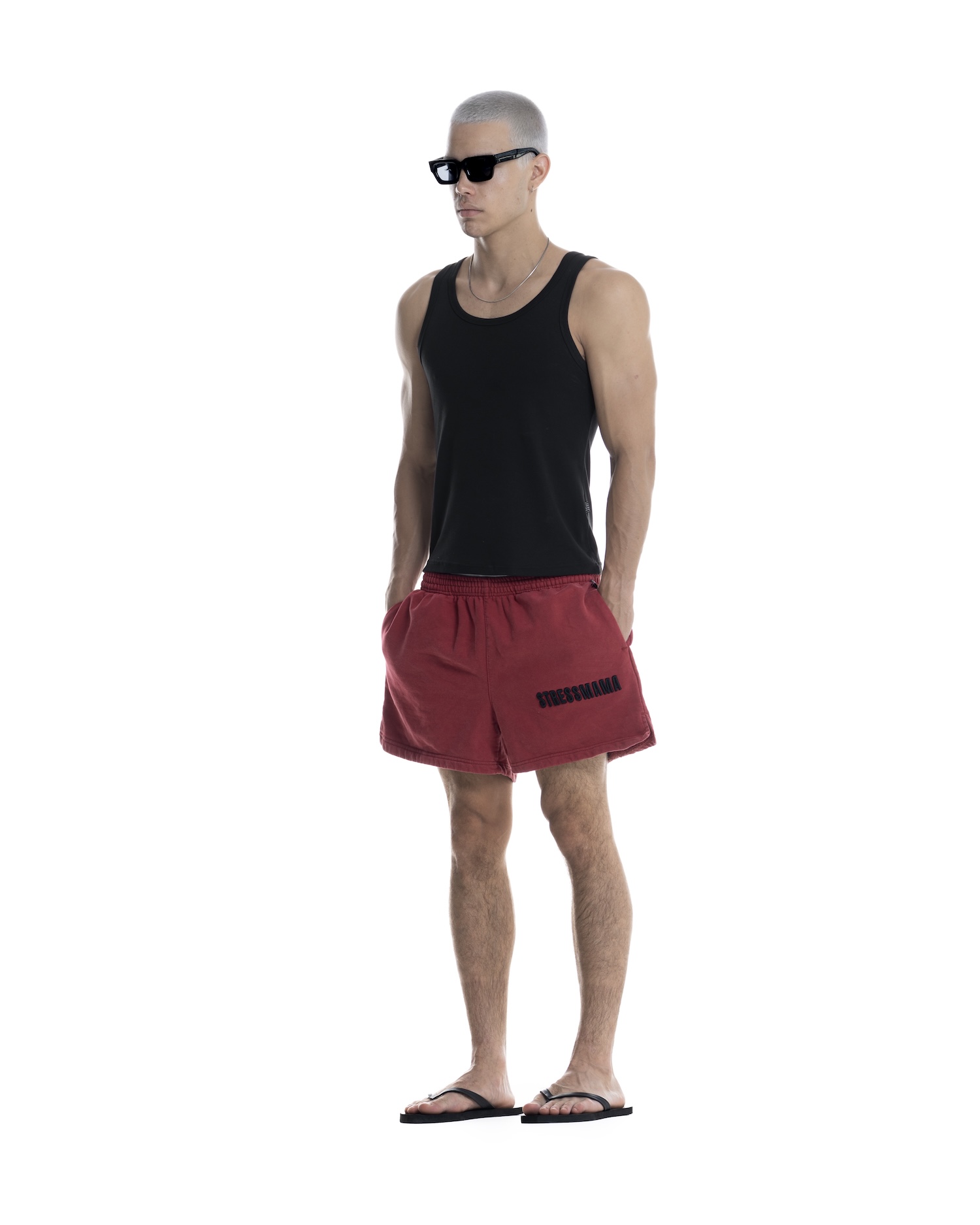 SSMA WASHED SWEAT SHORTS - RED