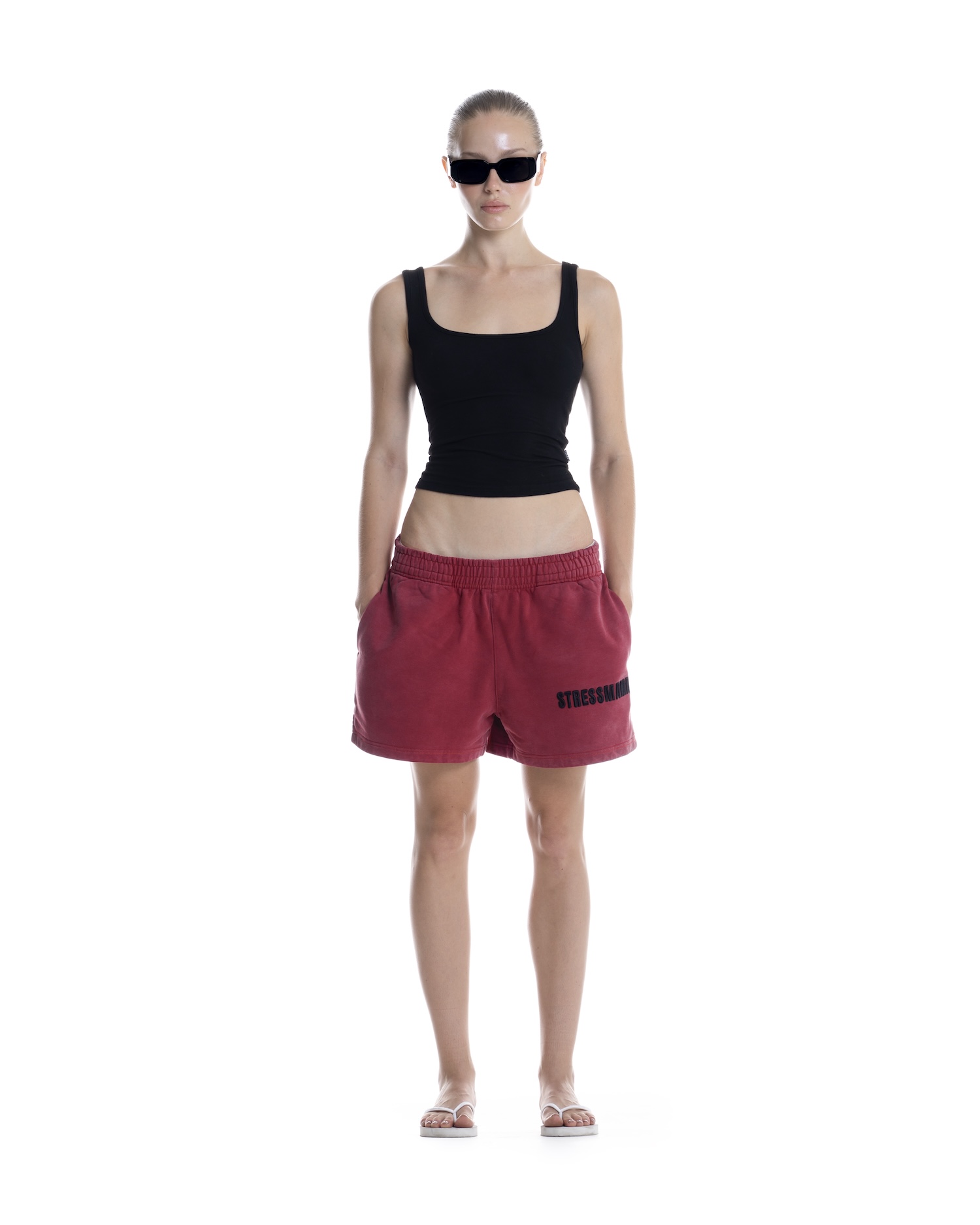 SSMA WASHED SWEAT SHORTS - RED