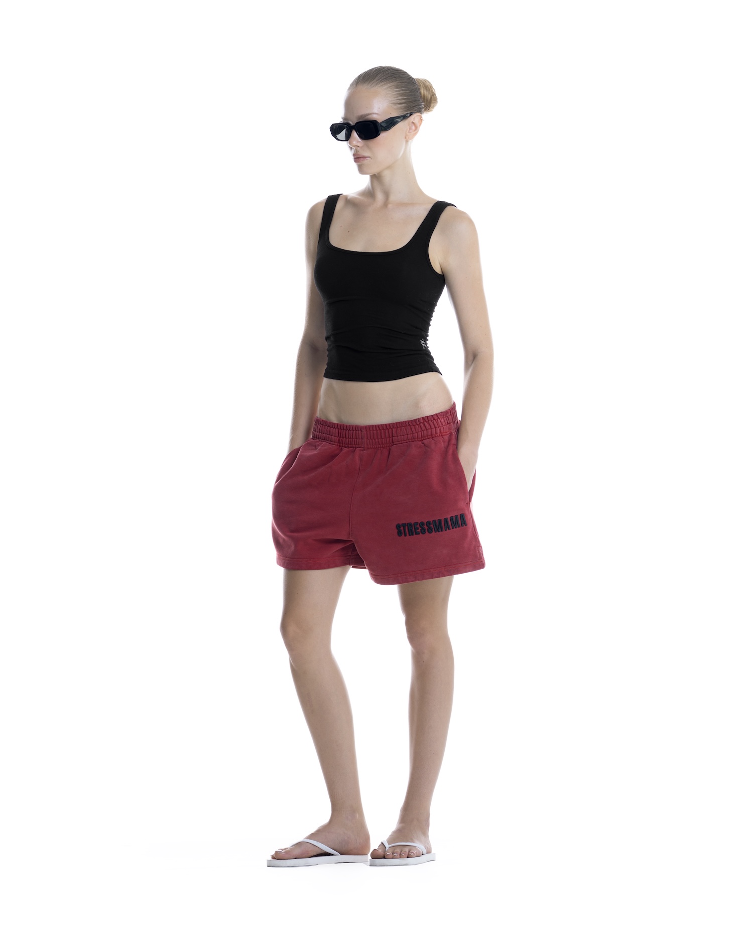 SSMA WASHED SWEAT SHORTS - RED
