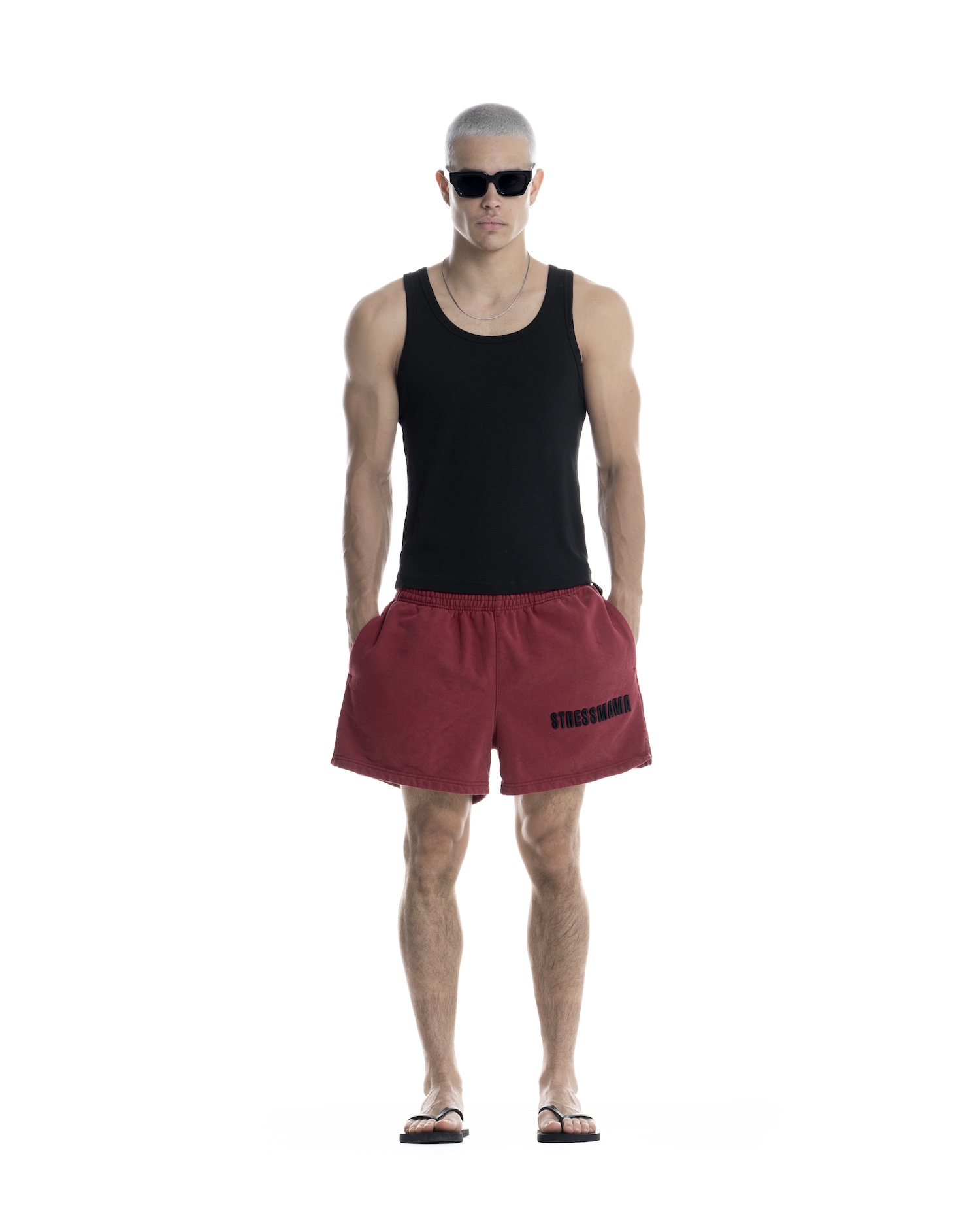SSMA WASHED SWEAT SHORTS - RED