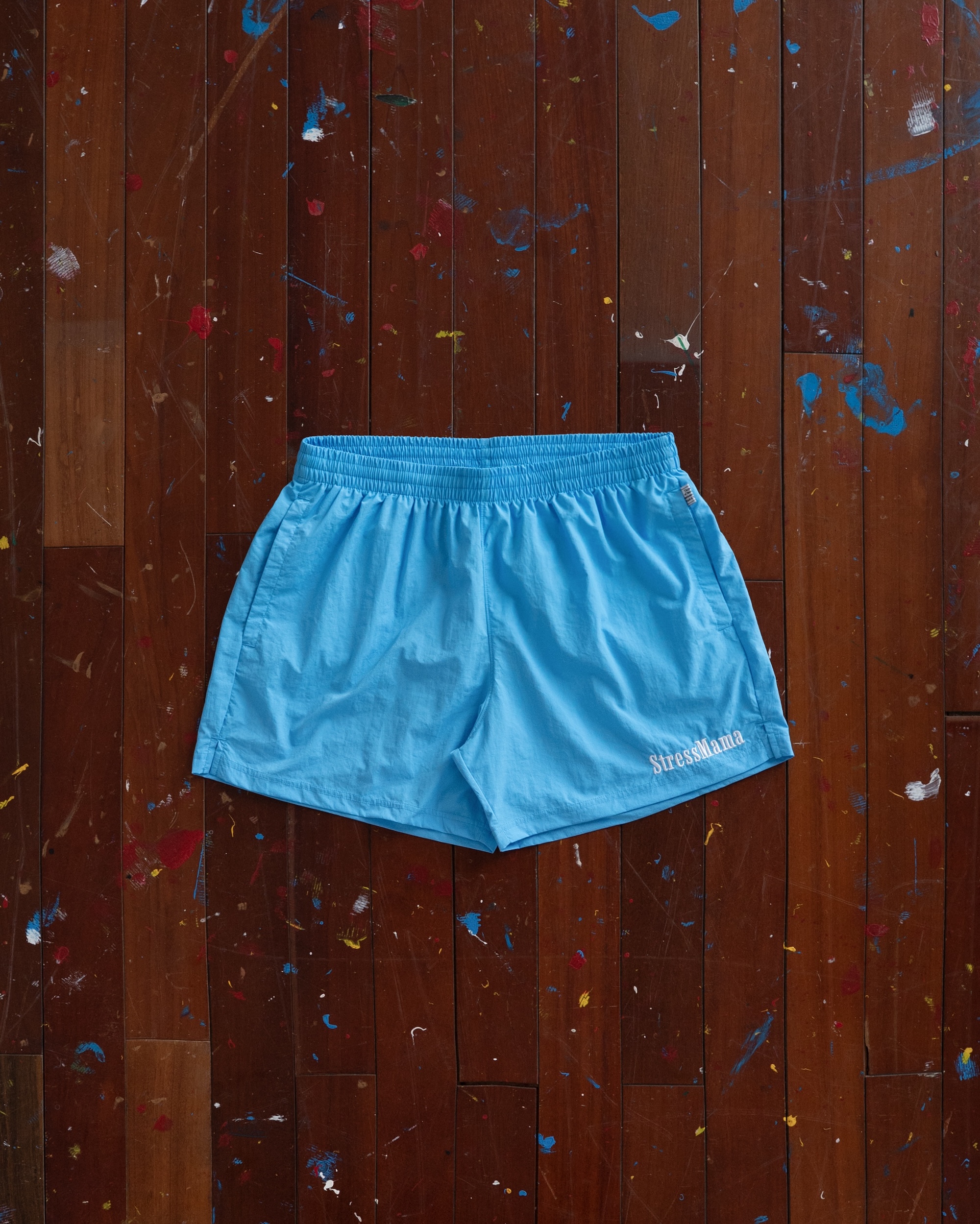STRESSMAMA FLOATING TRACK SHORTS - BLUE