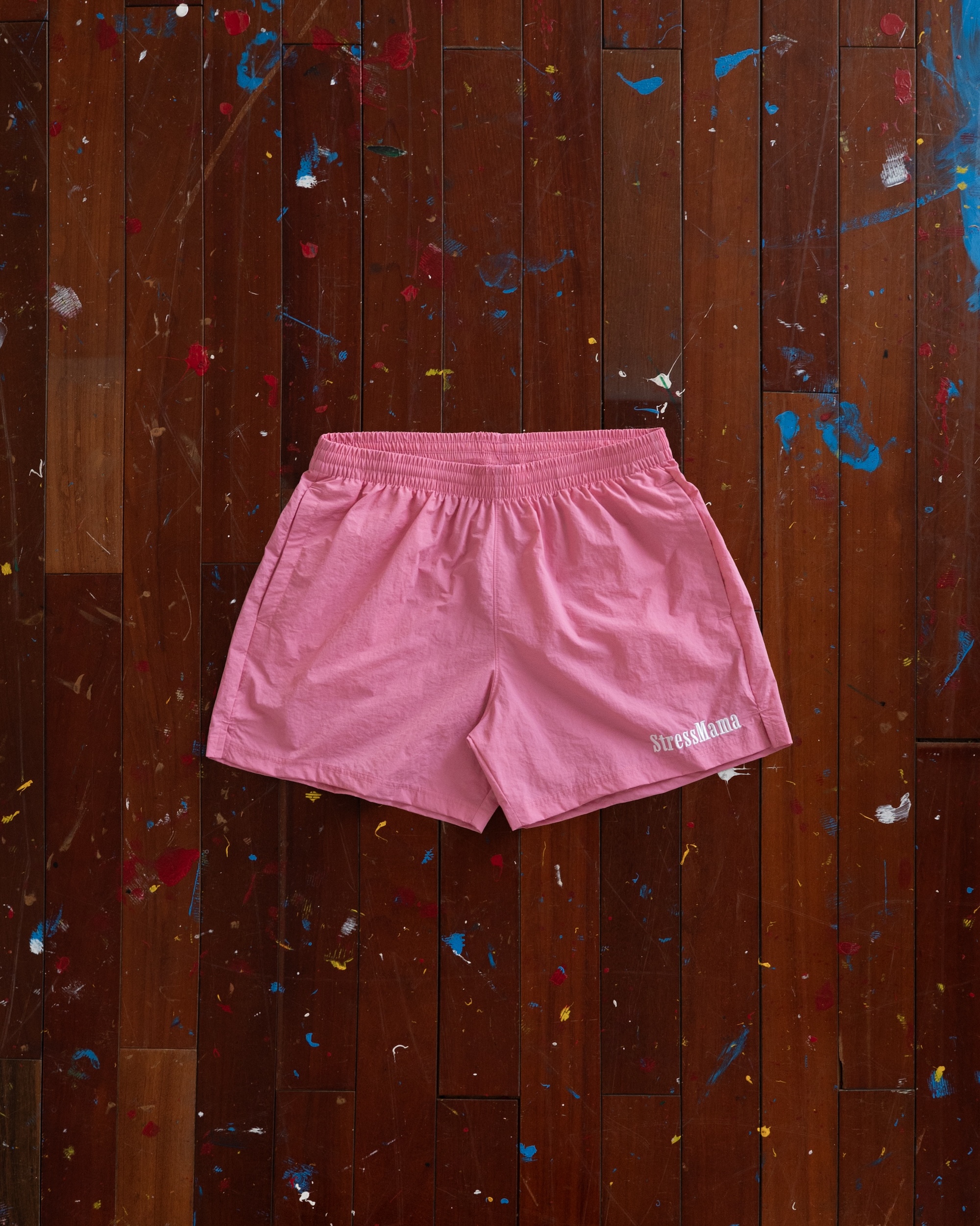 STRESSMAMA FLOATING TRACK SHORTS - PINK